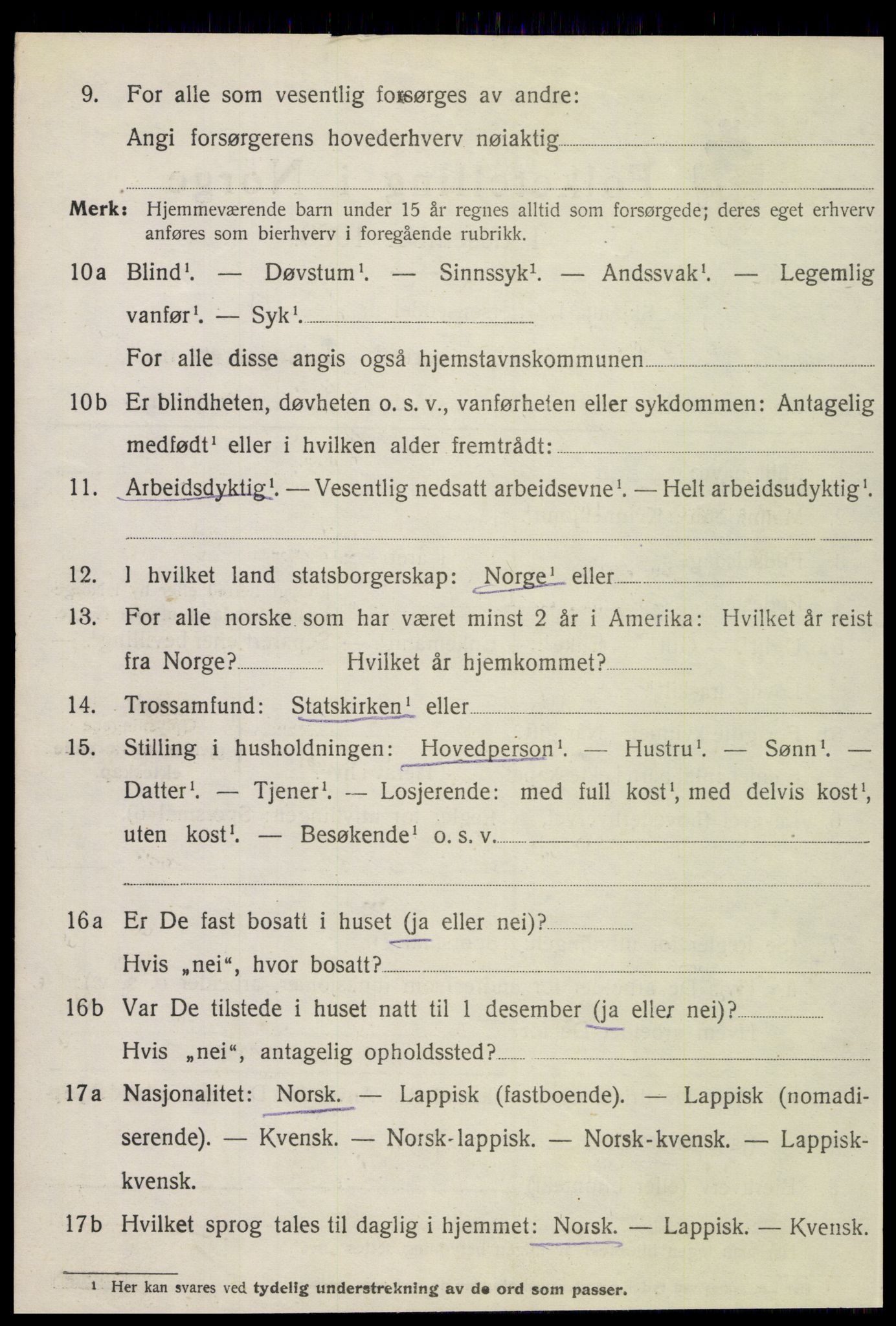 SAT, 1920 census for Meløy, 1920, p. 4116