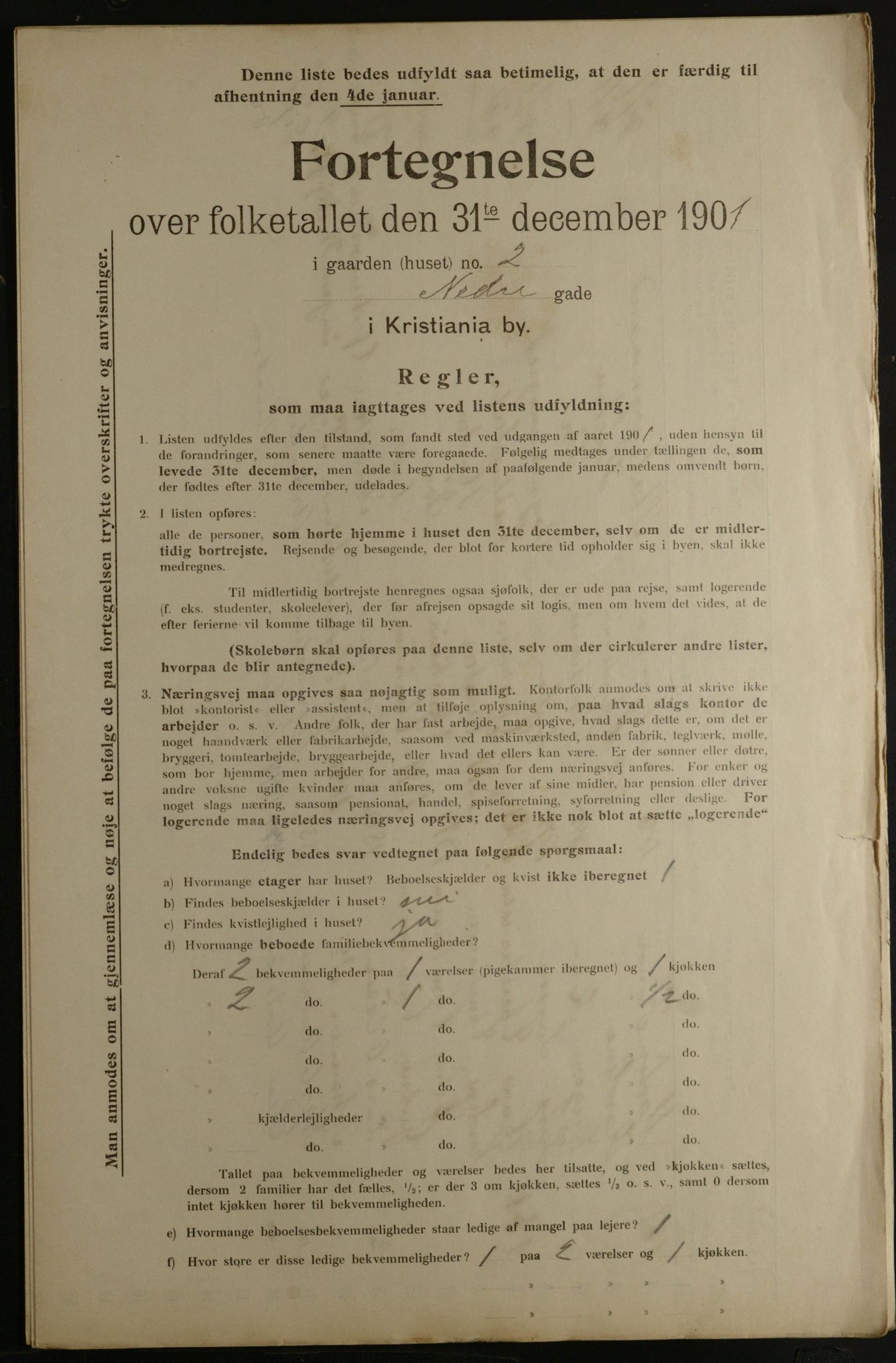 OBA, Municipal Census 1901 for Kristiania, 1901, p. 10598