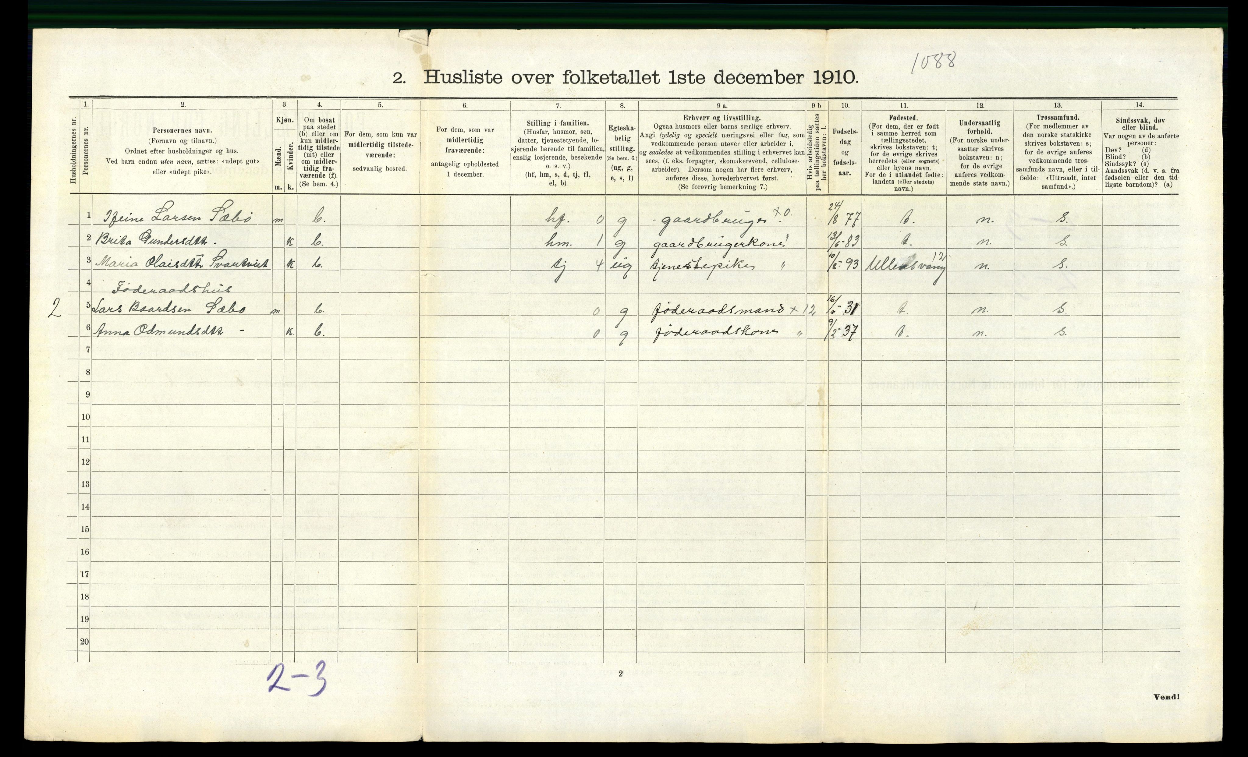 RA, 1910 census for Eidfjord, 1910, p. 290