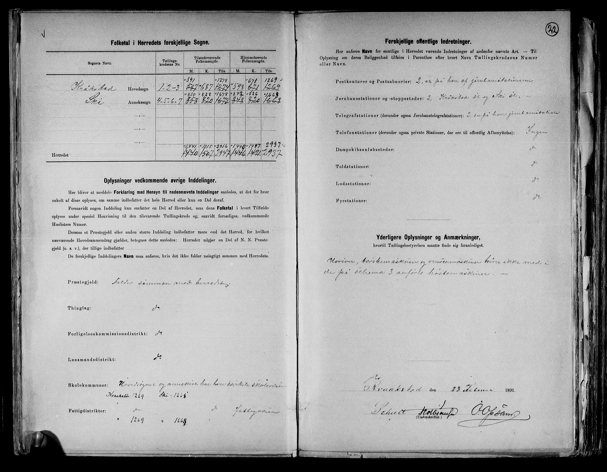 RA, 1891 census for 0212 Kråkstad, 1891, p. 3