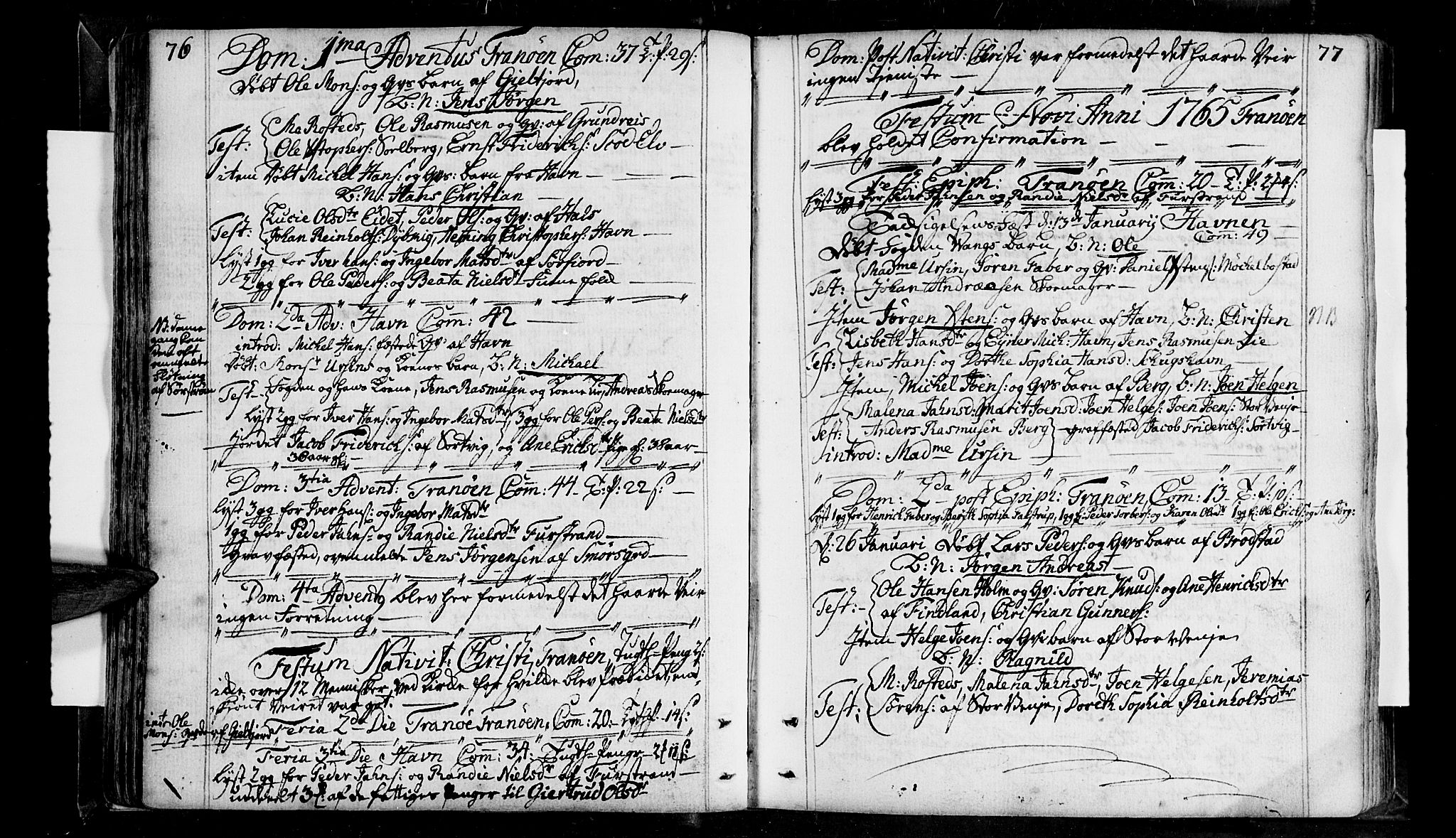 Tranøy sokneprestkontor, AV/SATØ-S-1313/I/Ia/Iaa/L0001kirke: Parish register (official) no. 1, 1757-1773, p. 76-77