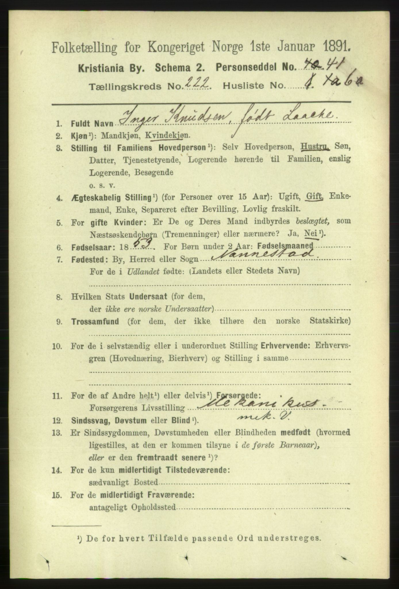 RA, 1891 census for 0301 Kristiania, 1891, p. 133282