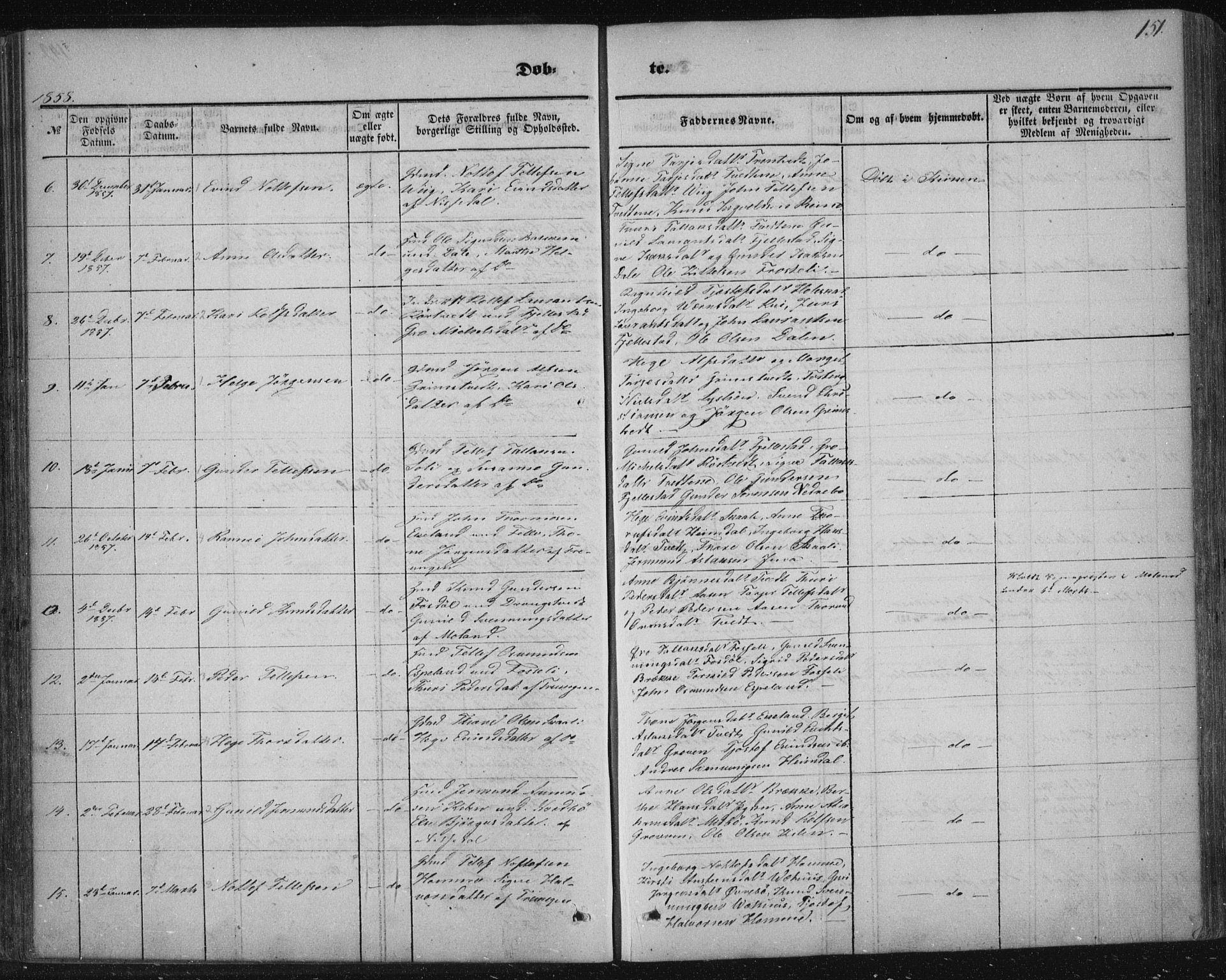 Nissedal kirkebøker, SAKO/A-288/F/Fa/L0003: Parish register (official) no. I 3, 1846-1870, p. 150-151