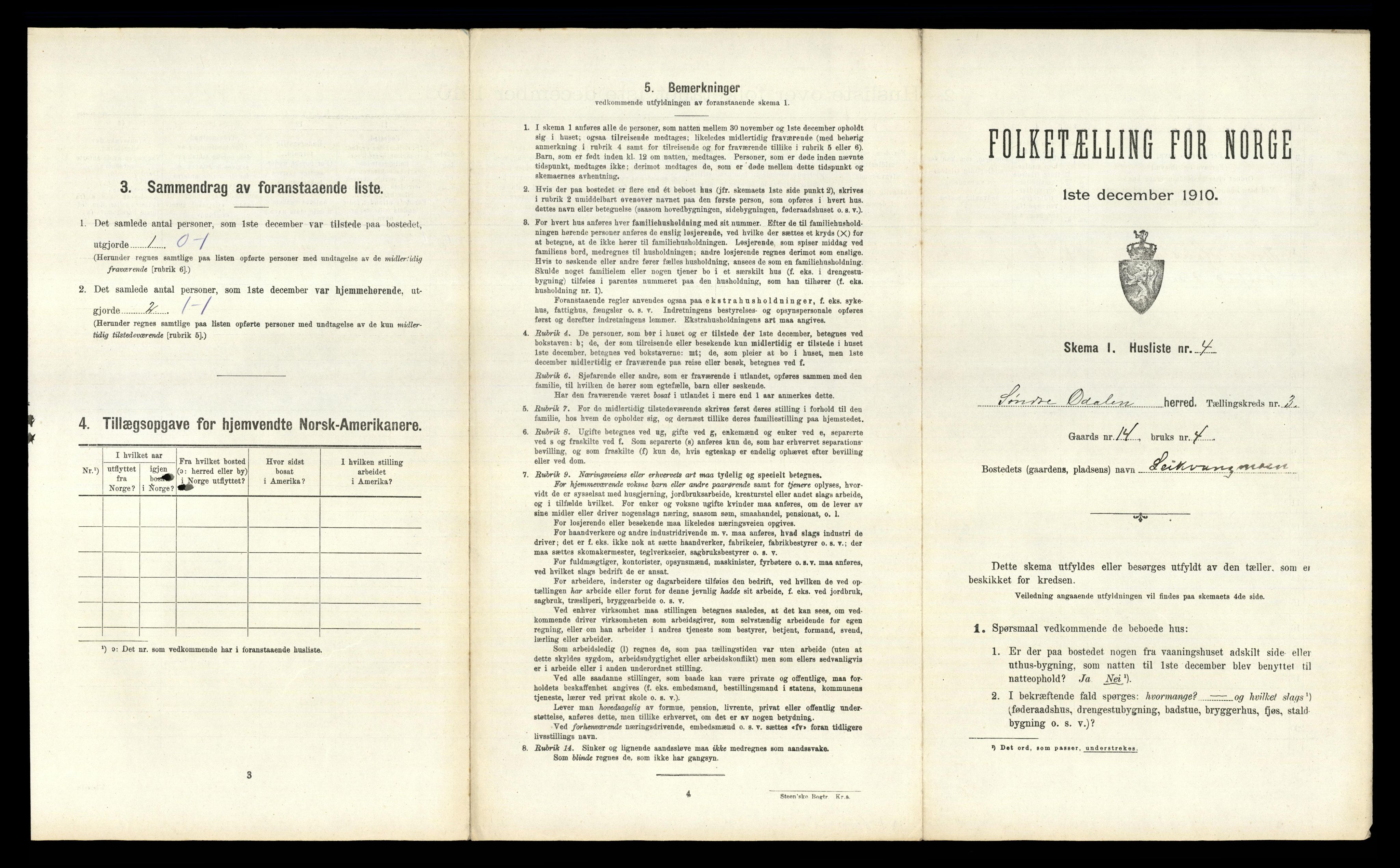 RA, 1910 census for Sør-Odal, 1910, p. 442