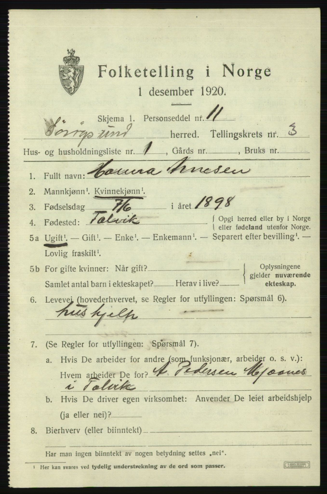 SATØ, 1920 census for Sørøysund rural district, 1920, p. 1120