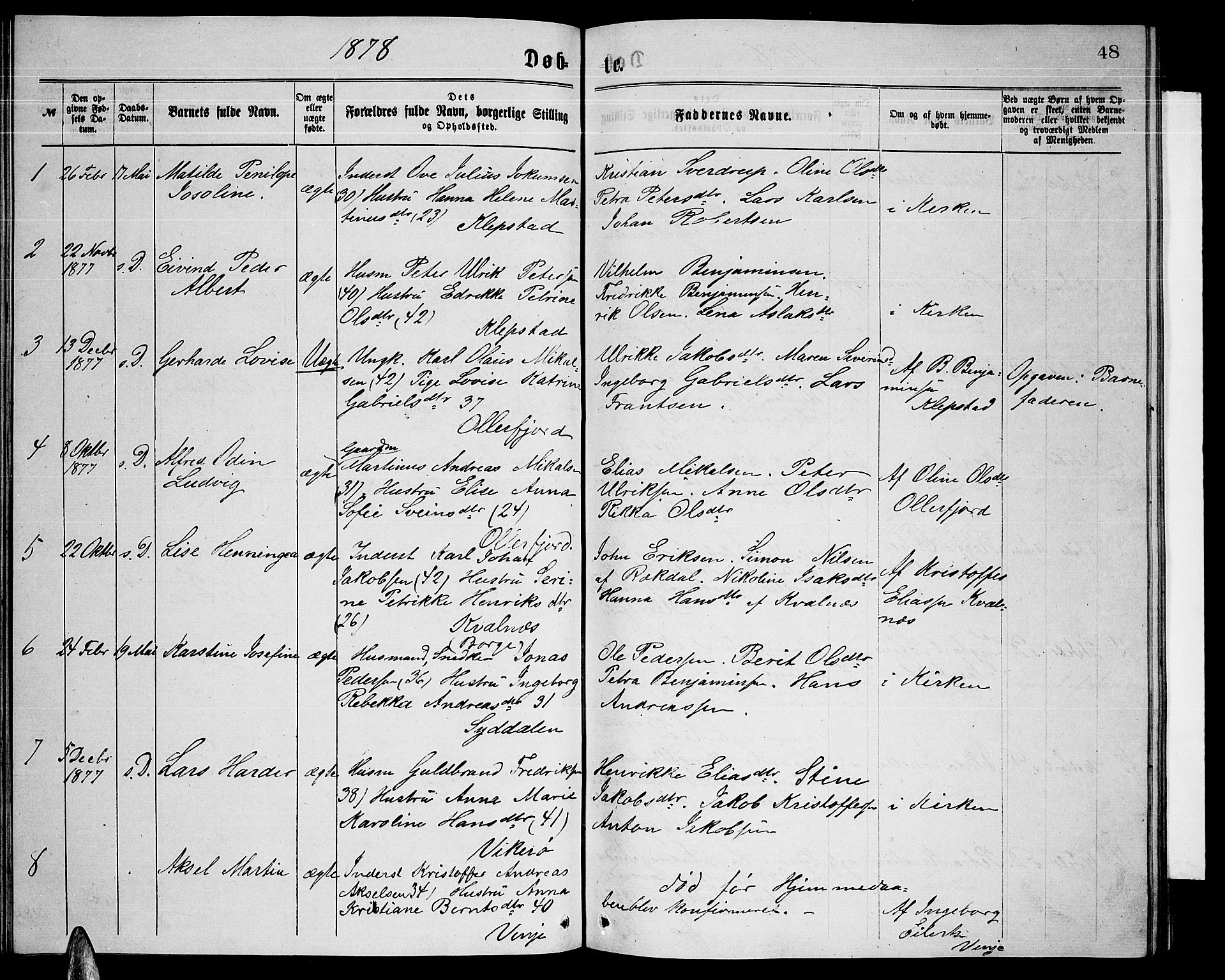 Ministerialprotokoller, klokkerbøker og fødselsregistre - Nordland, SAT/A-1459/876/L1103: Parish register (copy) no. 876C02, 1870-1886, p. 48