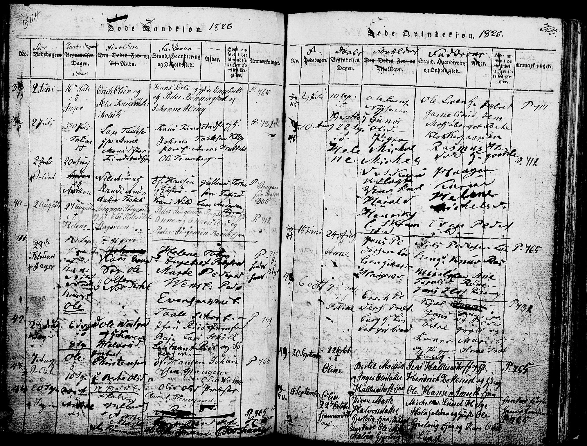 Løten prestekontor, AV/SAH-PREST-022/L/La/L0001: Parish register (copy) no. 1, 1812-1832, p. 304-305