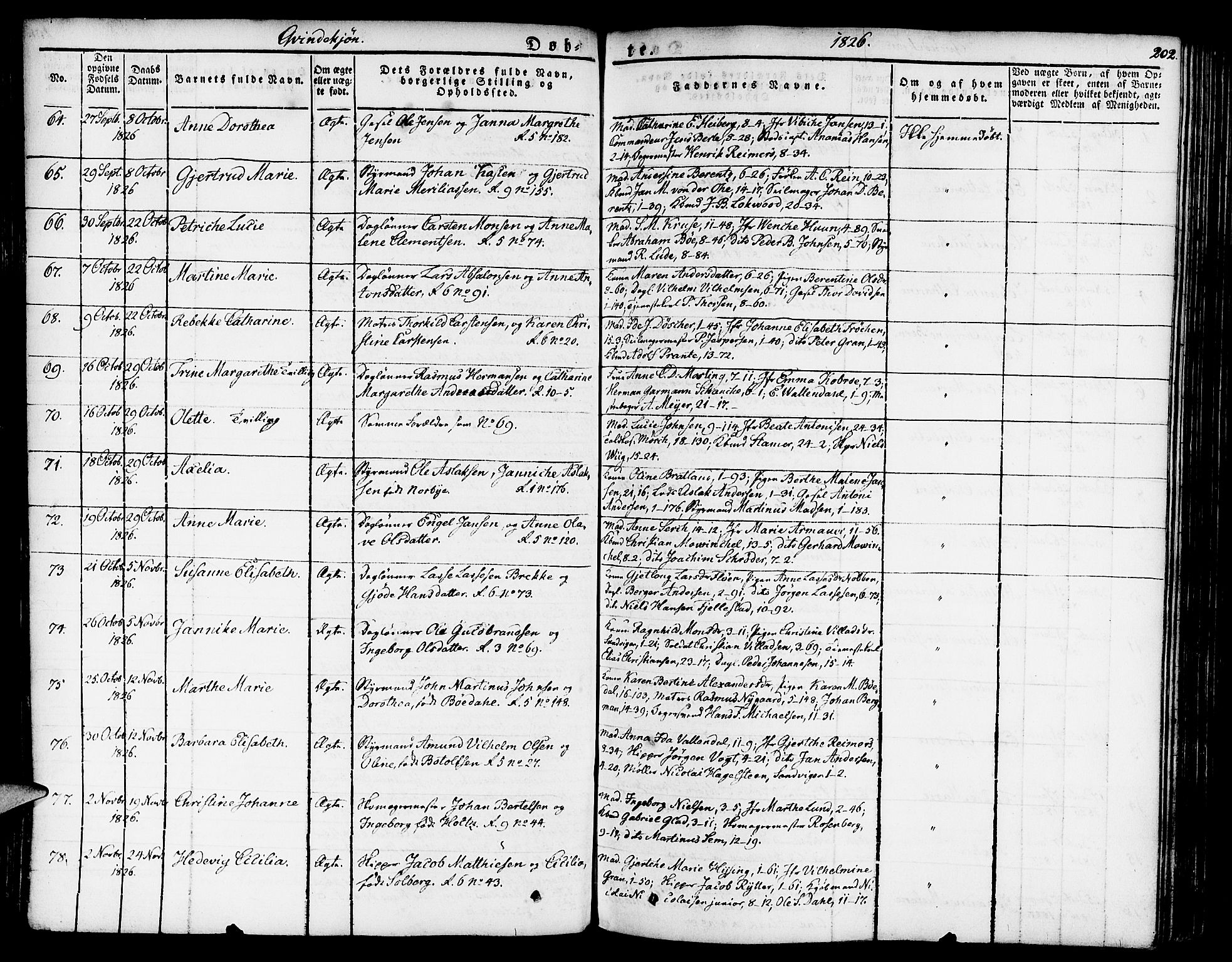 Nykirken Sokneprestembete, AV/SAB-A-77101/H/Haa/L0012: Parish register (official) no. A 12, 1821-1844, p. 202