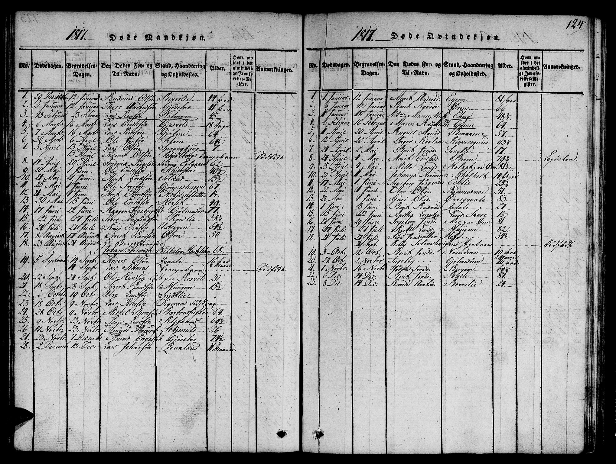 Ministerialprotokoller, klokkerbøker og fødselsregistre - Sør-Trøndelag, SAT/A-1456/668/L0803: Parish register (official) no. 668A03, 1800-1826, p. 124