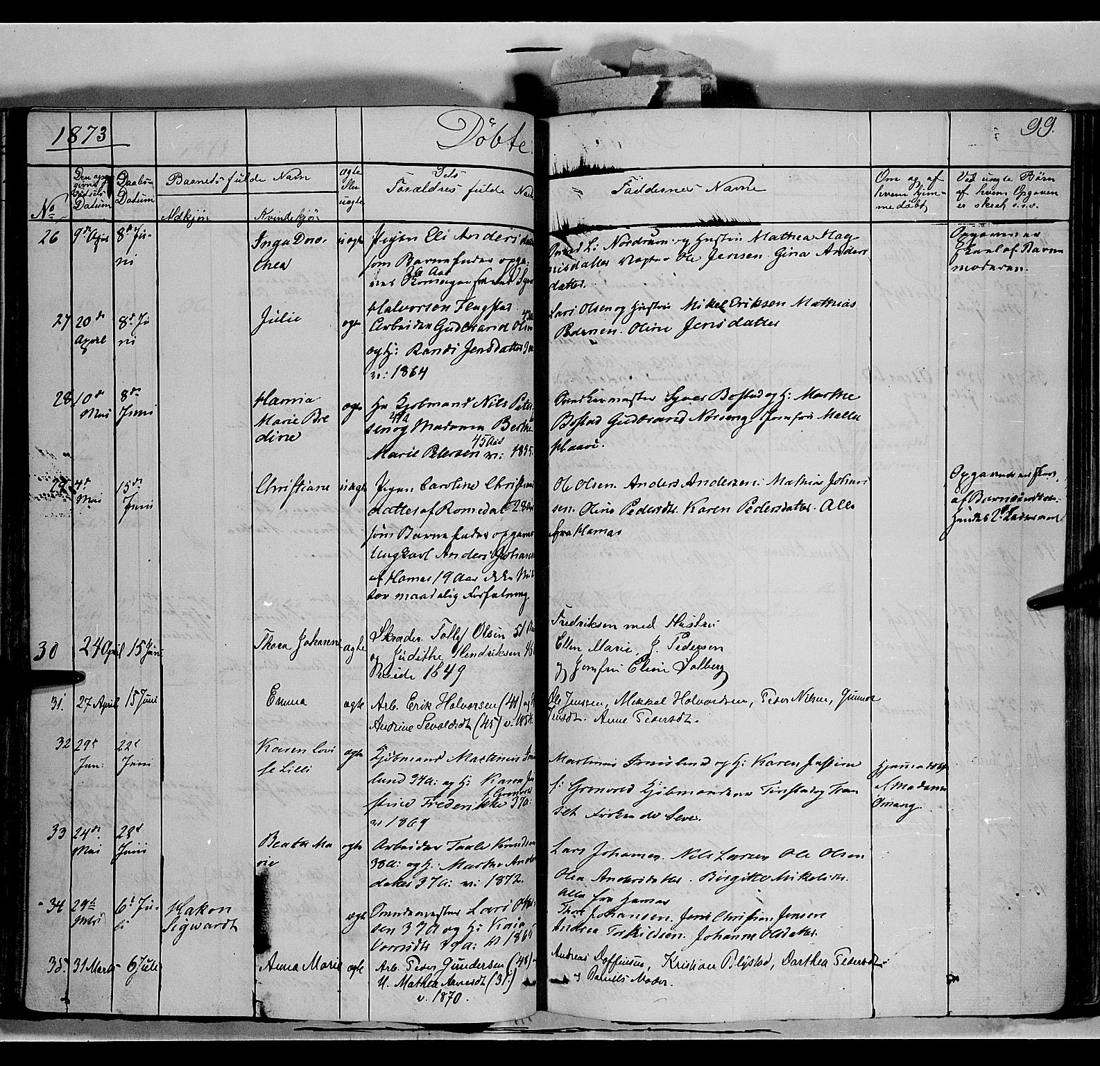 Vang prestekontor, Hedmark, AV/SAH-PREST-008/H/Ha/Haa/L0011: Parish register (official) no. 11, 1852-1877, p. 99