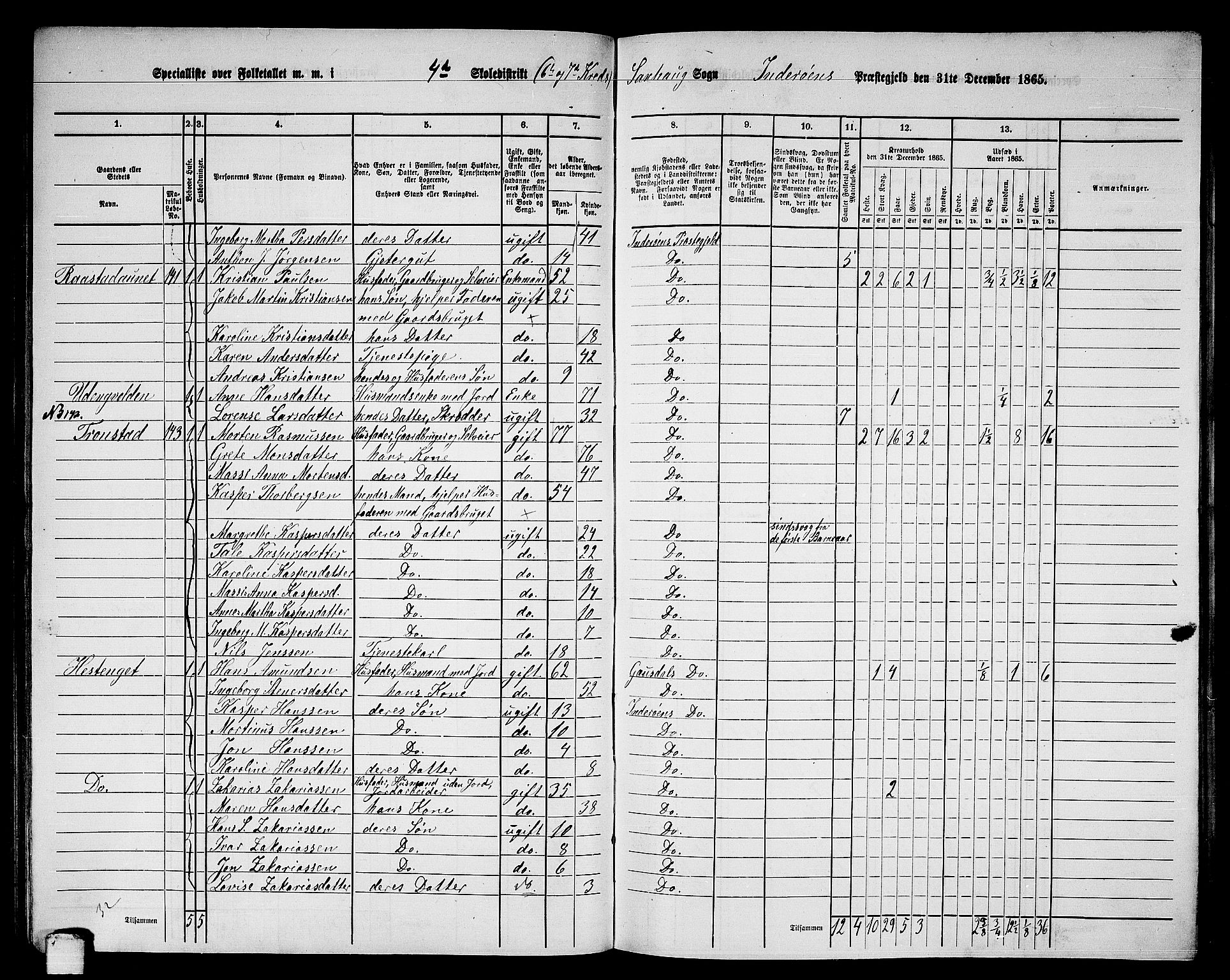 RA, 1865 census for Inderøy, 1865, p. 100