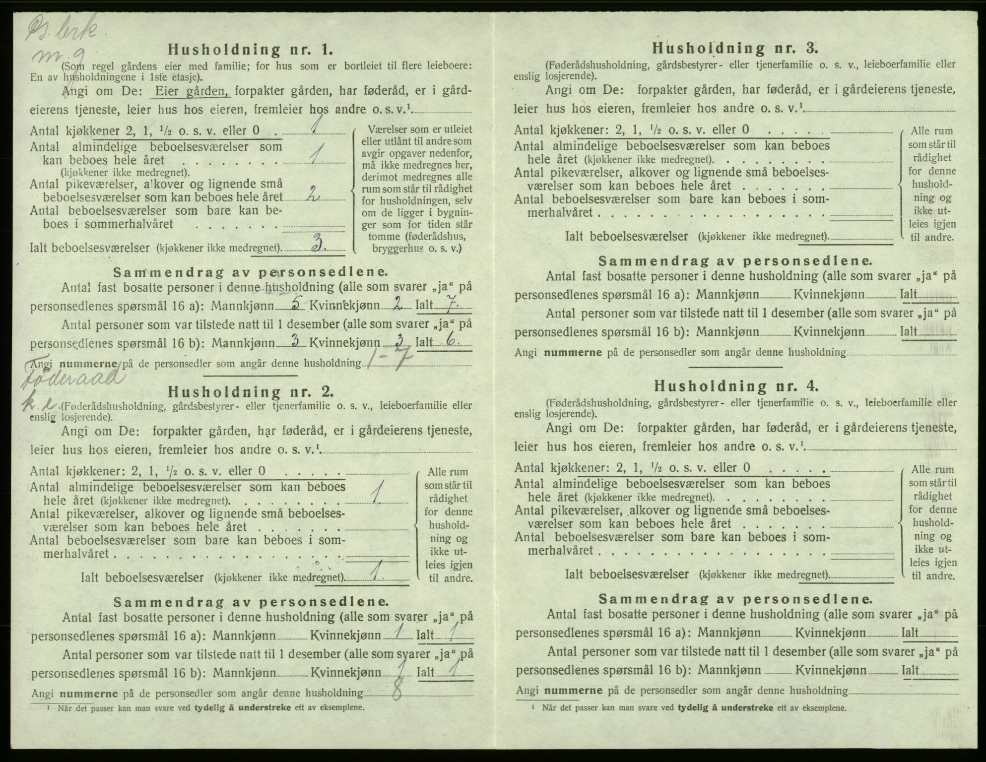 SAB, 1920 census for Bremnes, 1920, p. 475