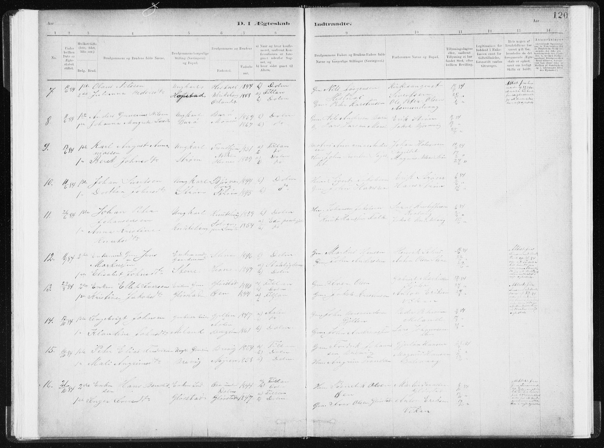 Ministerialprotokoller, klokkerbøker og fødselsregistre - Sør-Trøndelag, SAT/A-1456/634/L0533: Parish register (official) no. 634A09, 1882-1901, p. 120