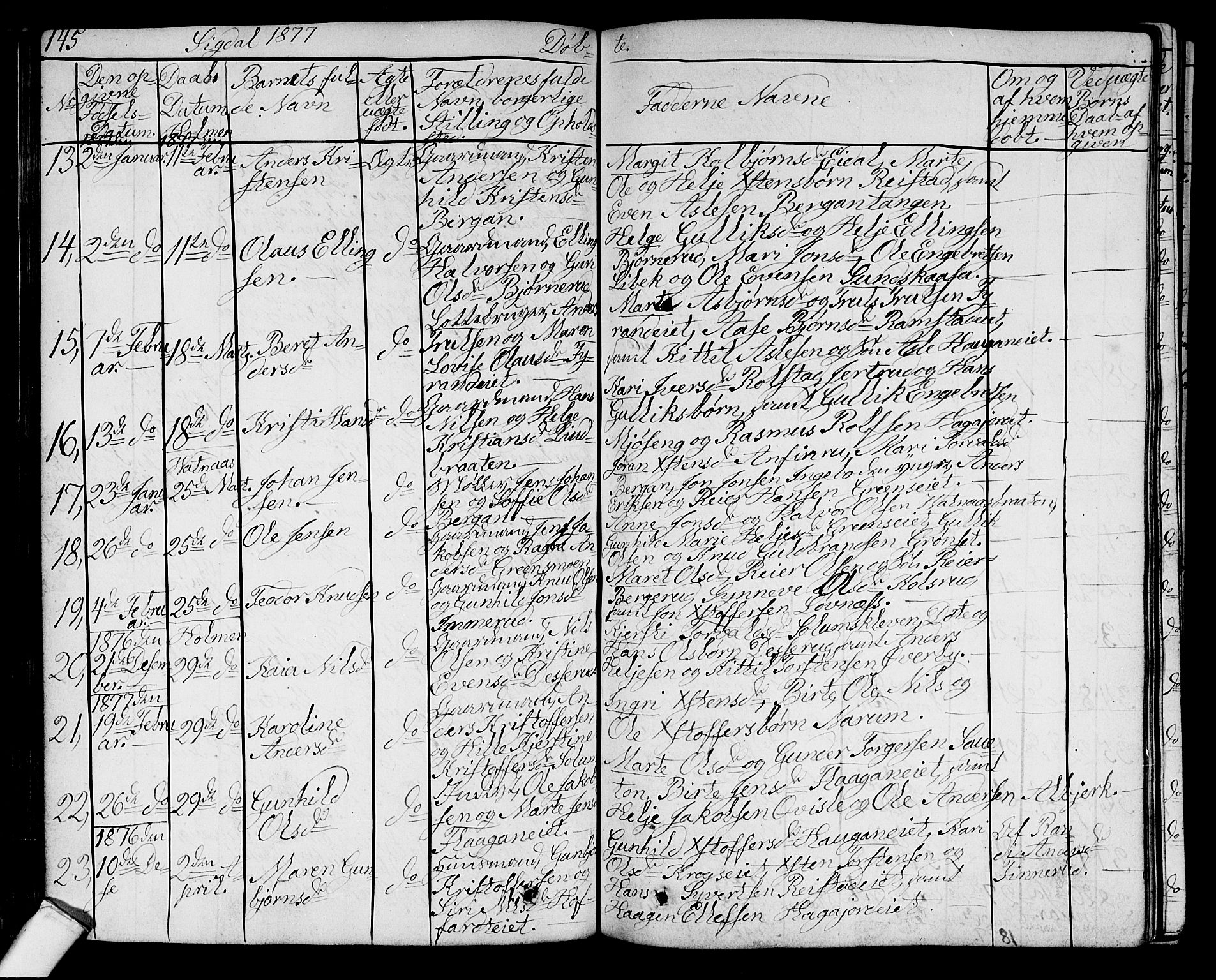 Sigdal kirkebøker, SAKO/A-245/G/Ga/L0003: Parish register (copy) no. I 3, 1857-1878, p. 145