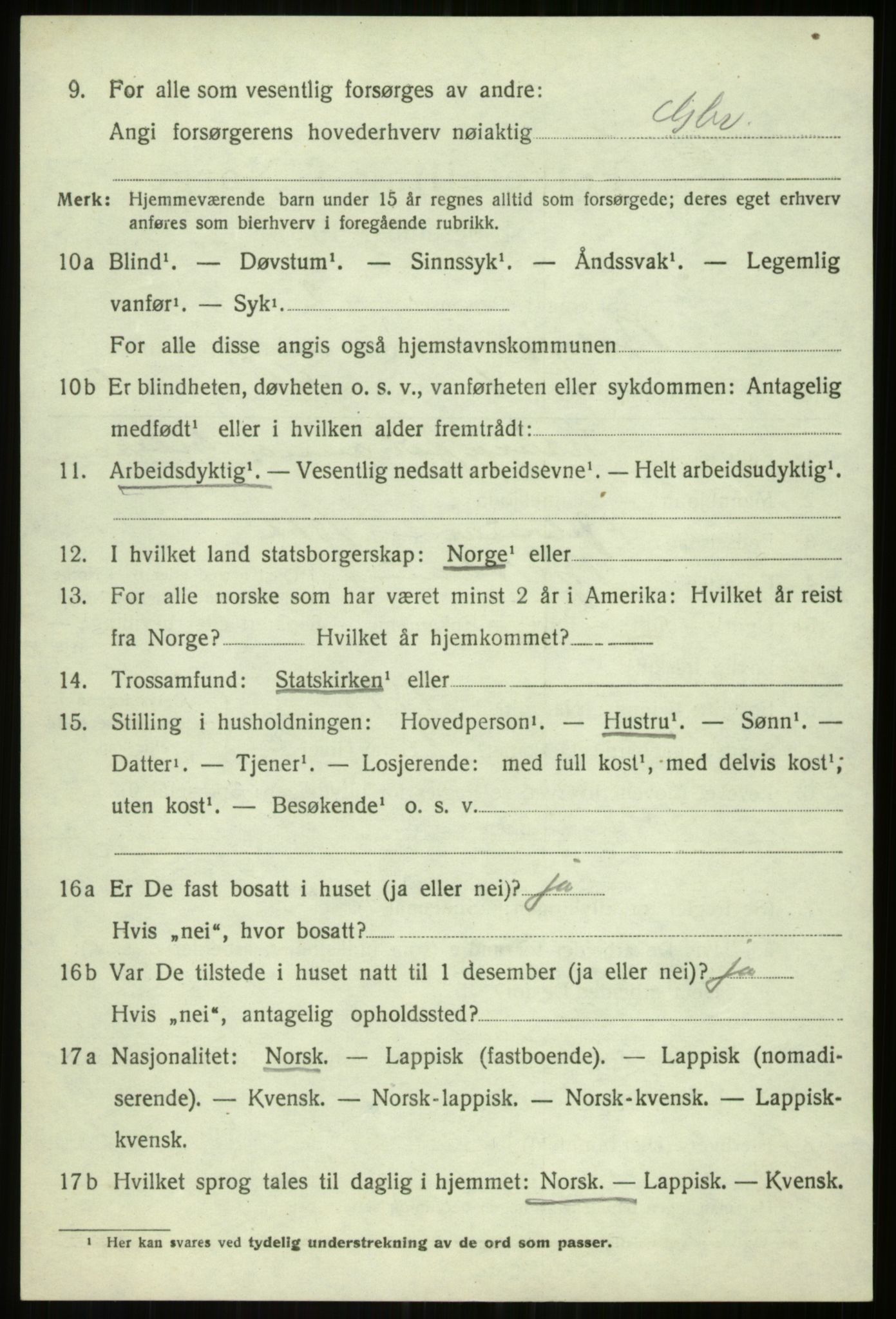 SATØ, 1920 census for Balsfjord, 1920, p. 5274