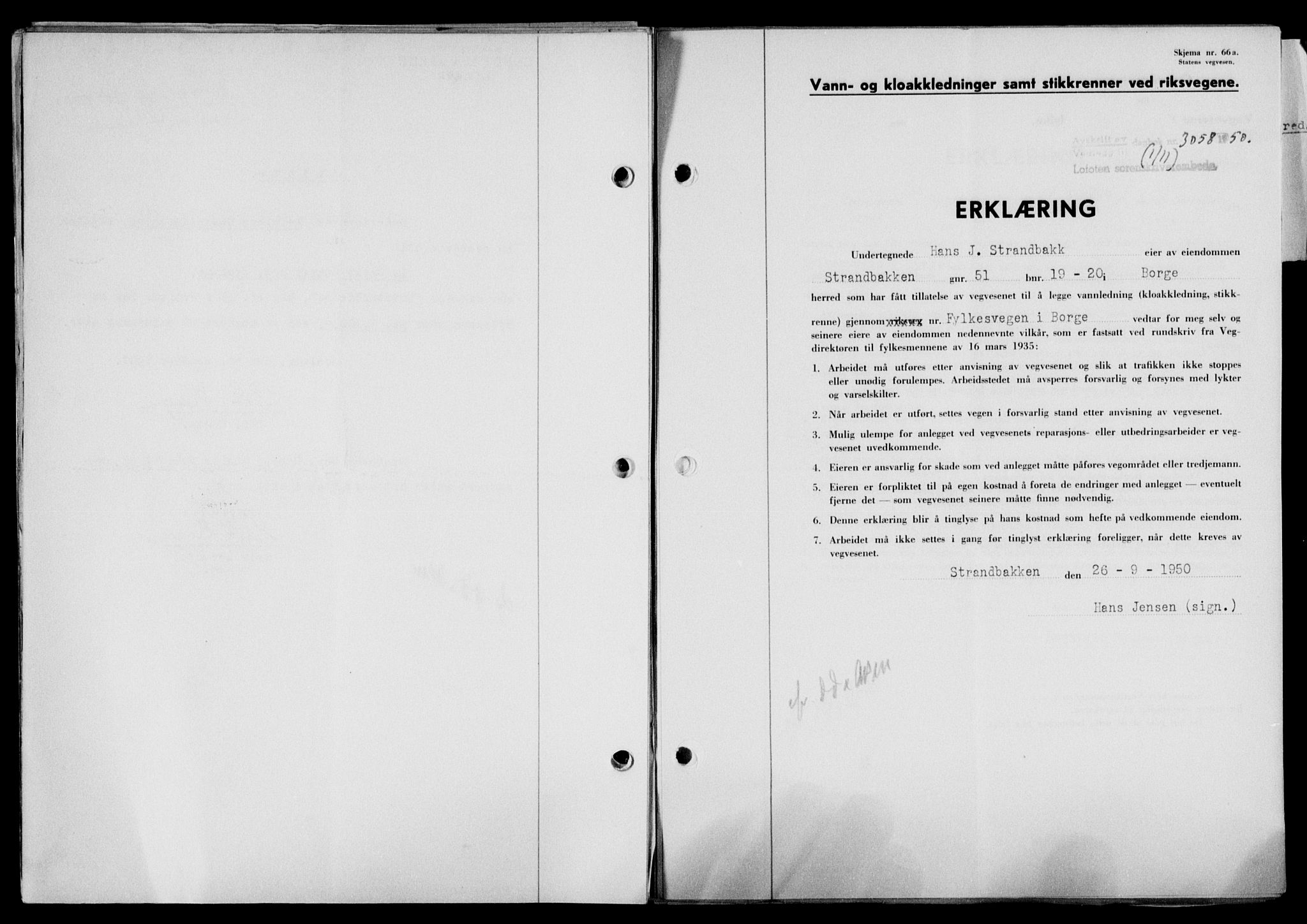 Lofoten sorenskriveri, SAT/A-0017/1/2/2C/L0024a: Mortgage book no. 24a, 1950-1950, Diary no: : 3058/1950