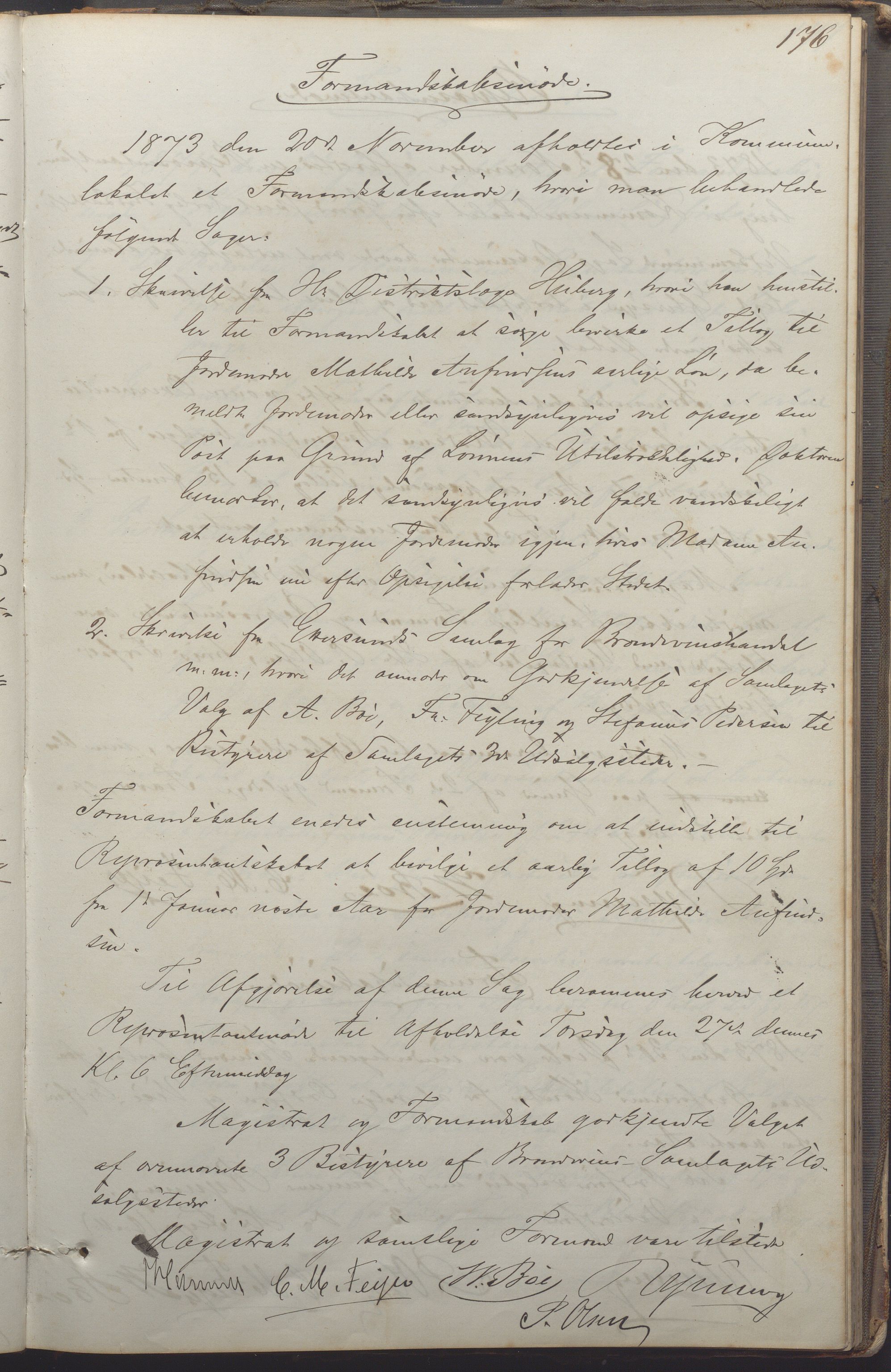 Egersund kommune (Ladested) - Formannskapet, IKAR/K-100502/A/L0003: Forhandlingsprotokoll, 1866-1878, p. 176a
