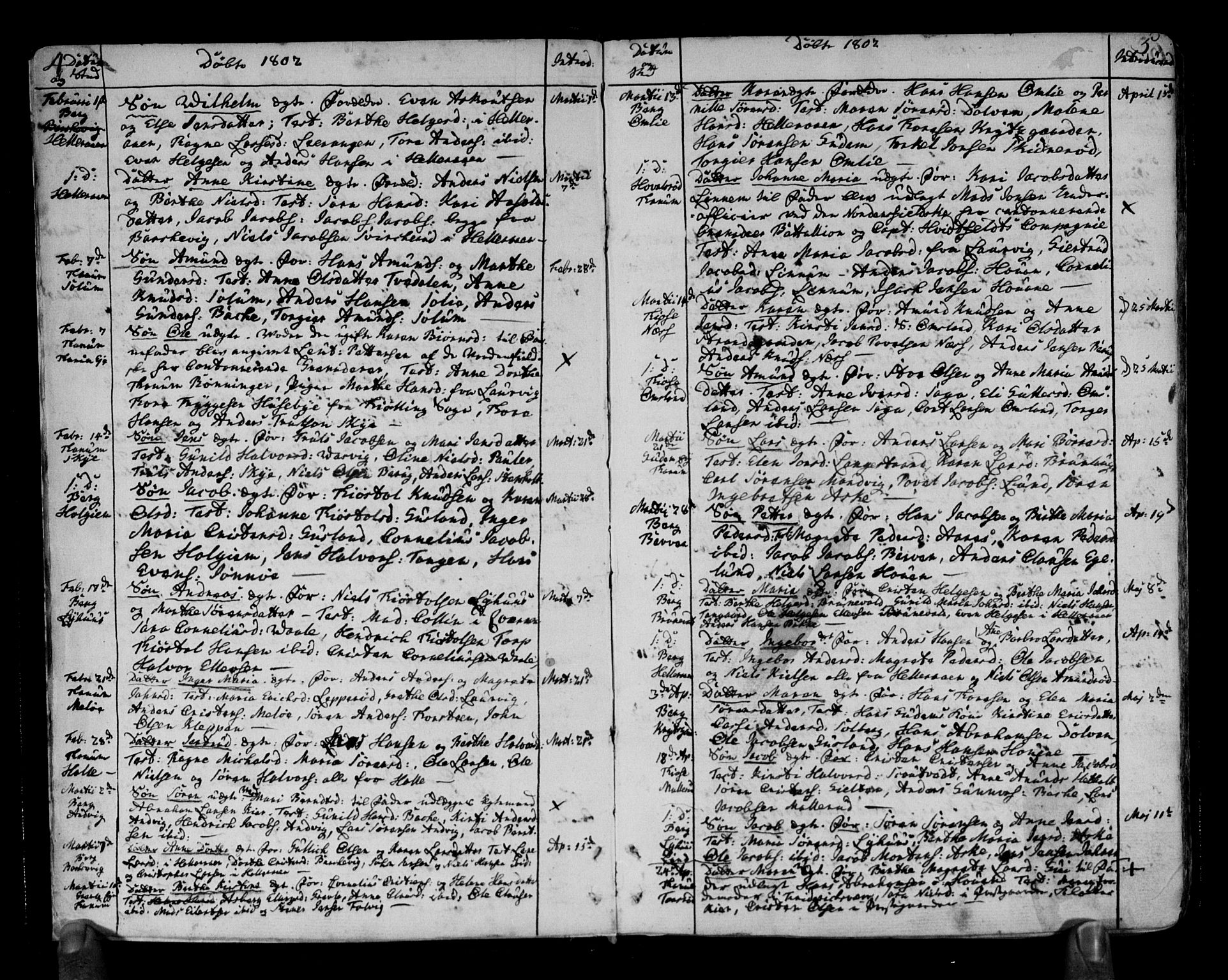 Brunlanes kirkebøker, AV/SAKO-A-342/F/Fa/L0002: Parish register (official) no. I 2, 1802-1834, p. 4-5