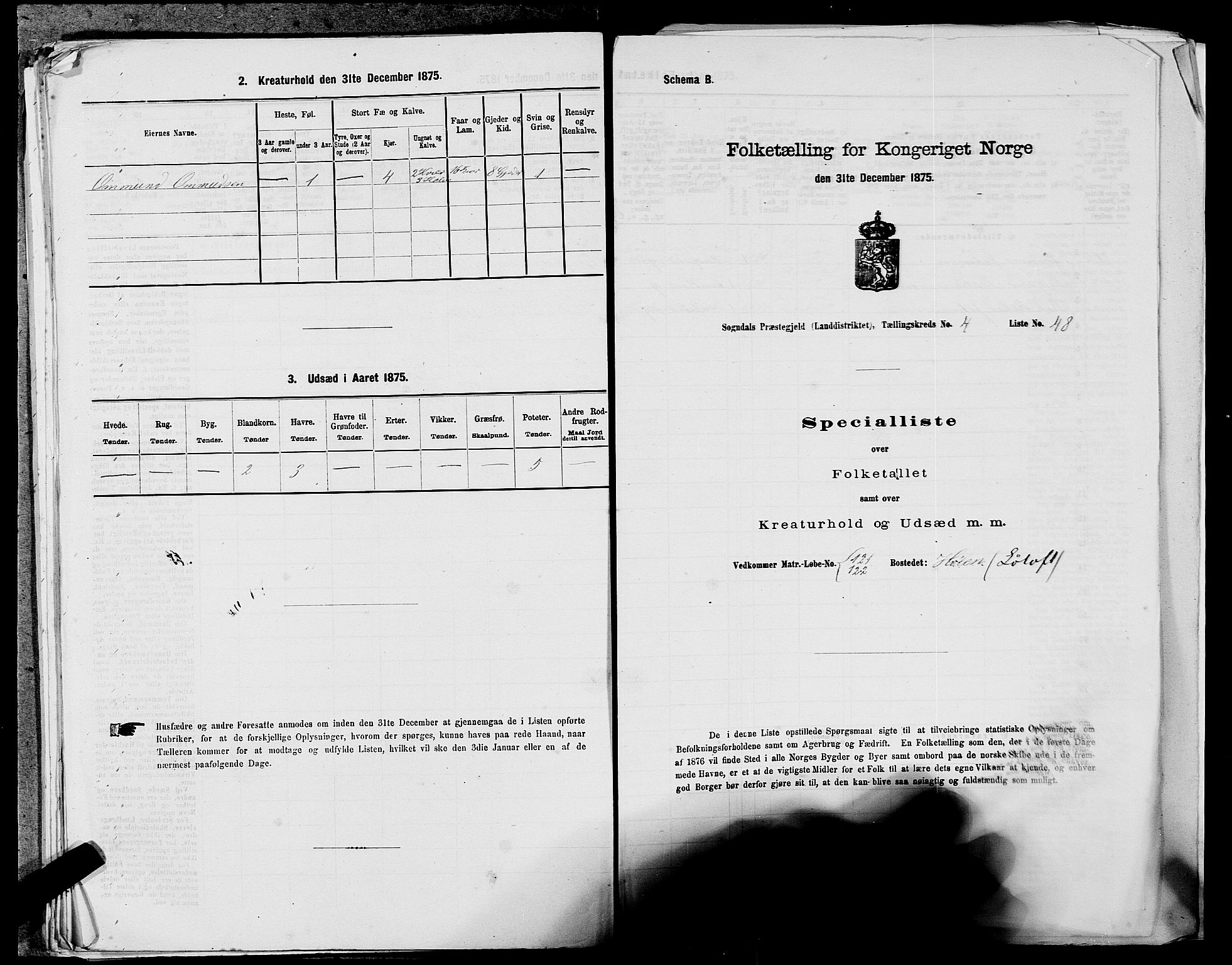 SAST, 1875 census for 1111L Sokndal/Sokndal, 1875, p. 362