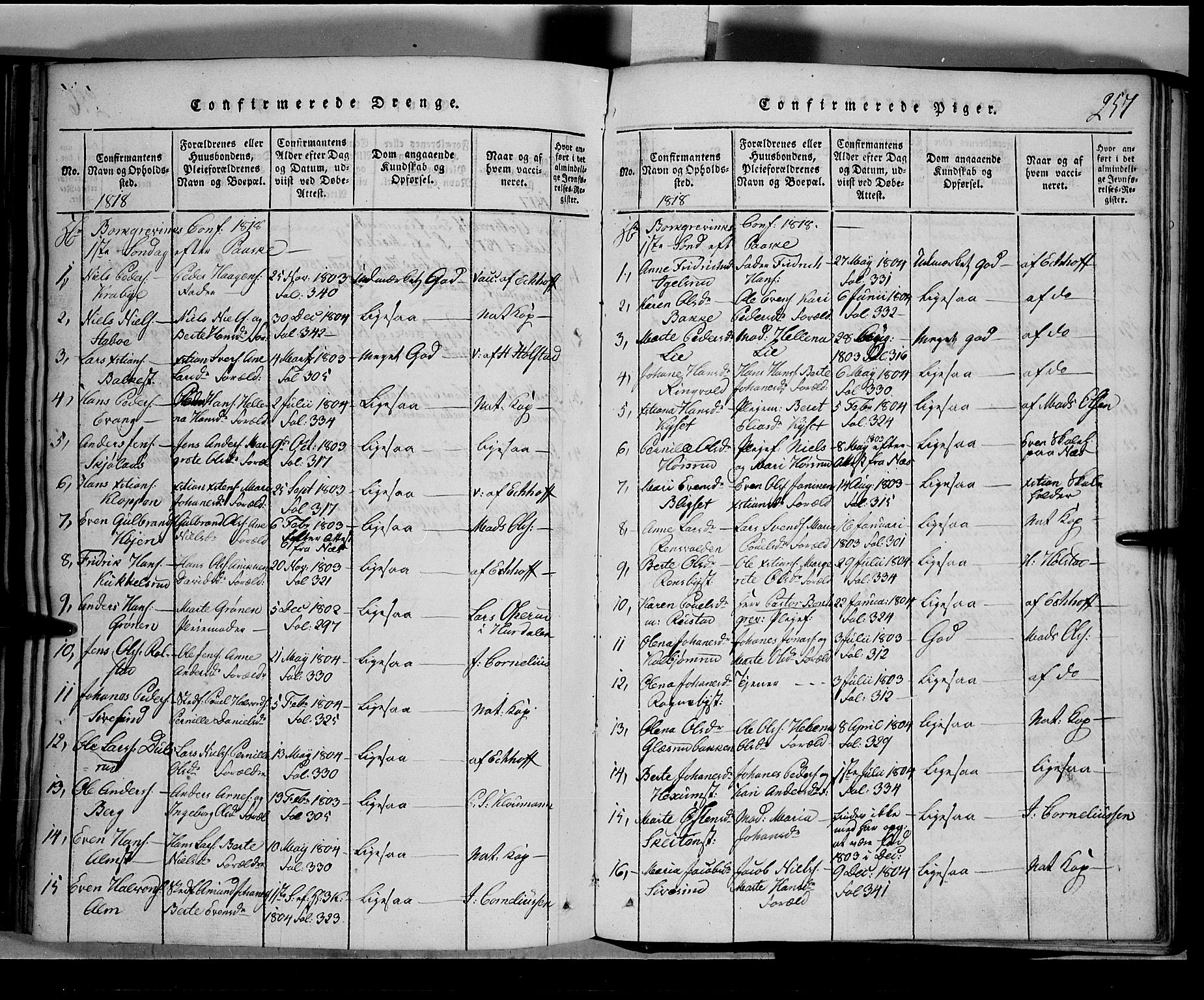 Toten prestekontor, SAH/PREST-102/H/Ha/Hab/L0001: Parish register (copy) no. 1, 1814-1820, p. 257