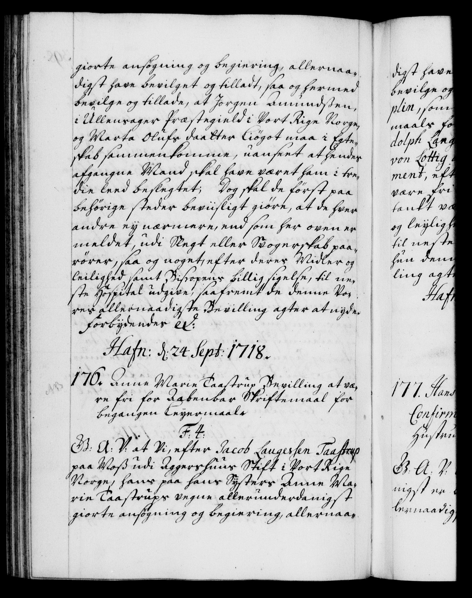 Danske Kanselli 1572-1799, AV/RA-EA-3023/F/Fc/Fca/Fcaa/L0022: Norske registre, 1716-1719, p. 398b