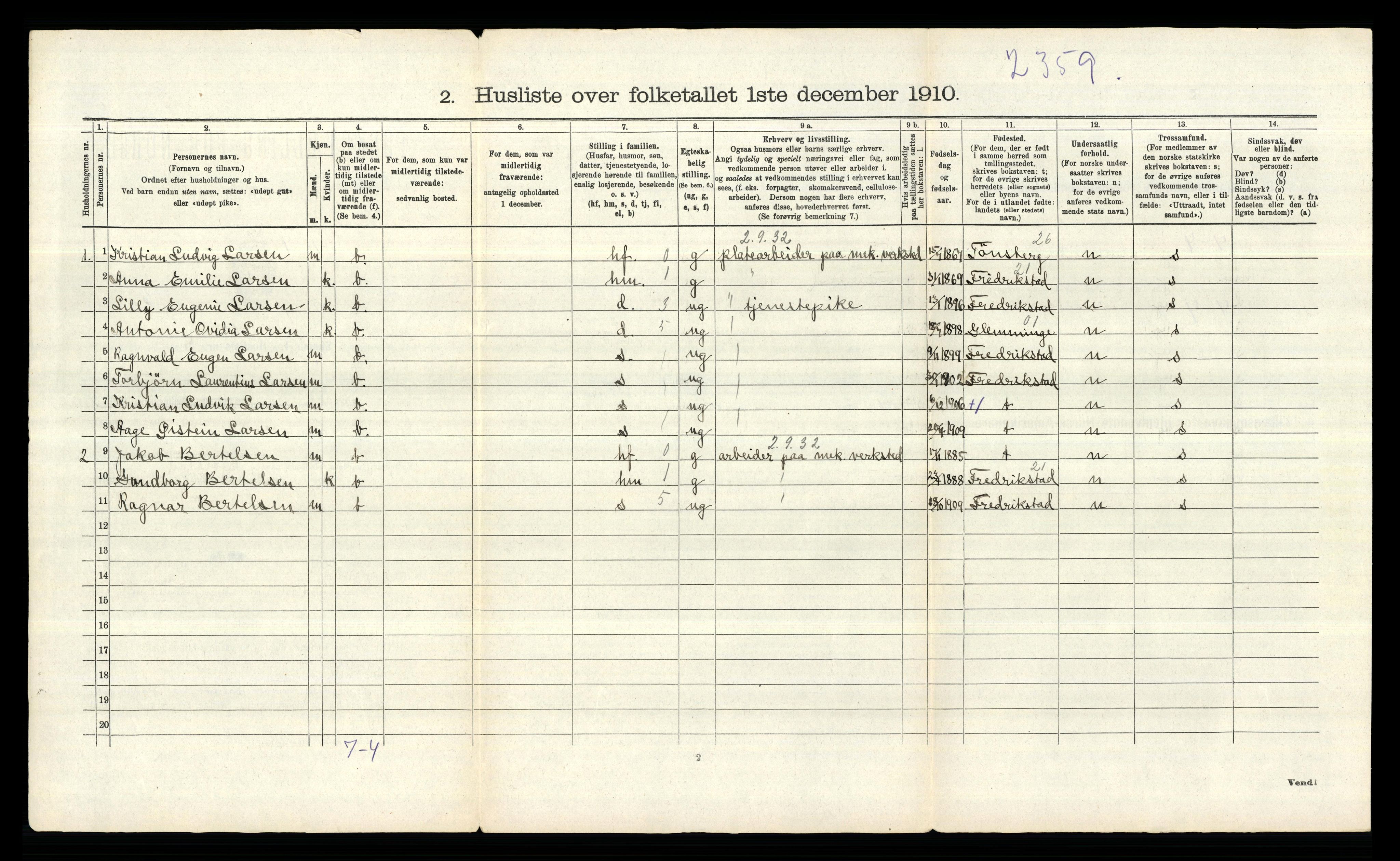 RA, 1910 census for Kråkerøy, 1910, p. 41