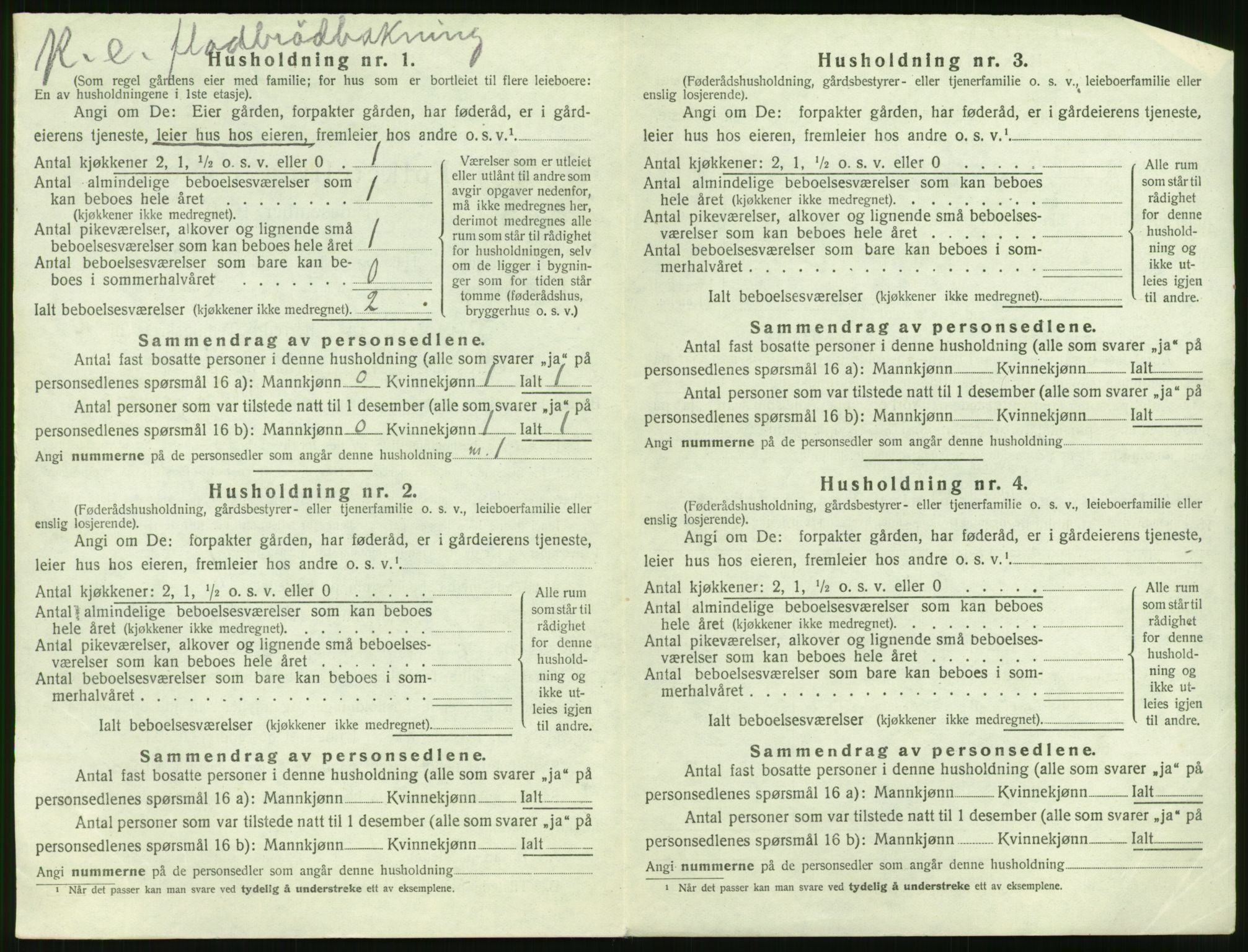 SAT, 1920 census for Sykkylven, 1920, p. 240