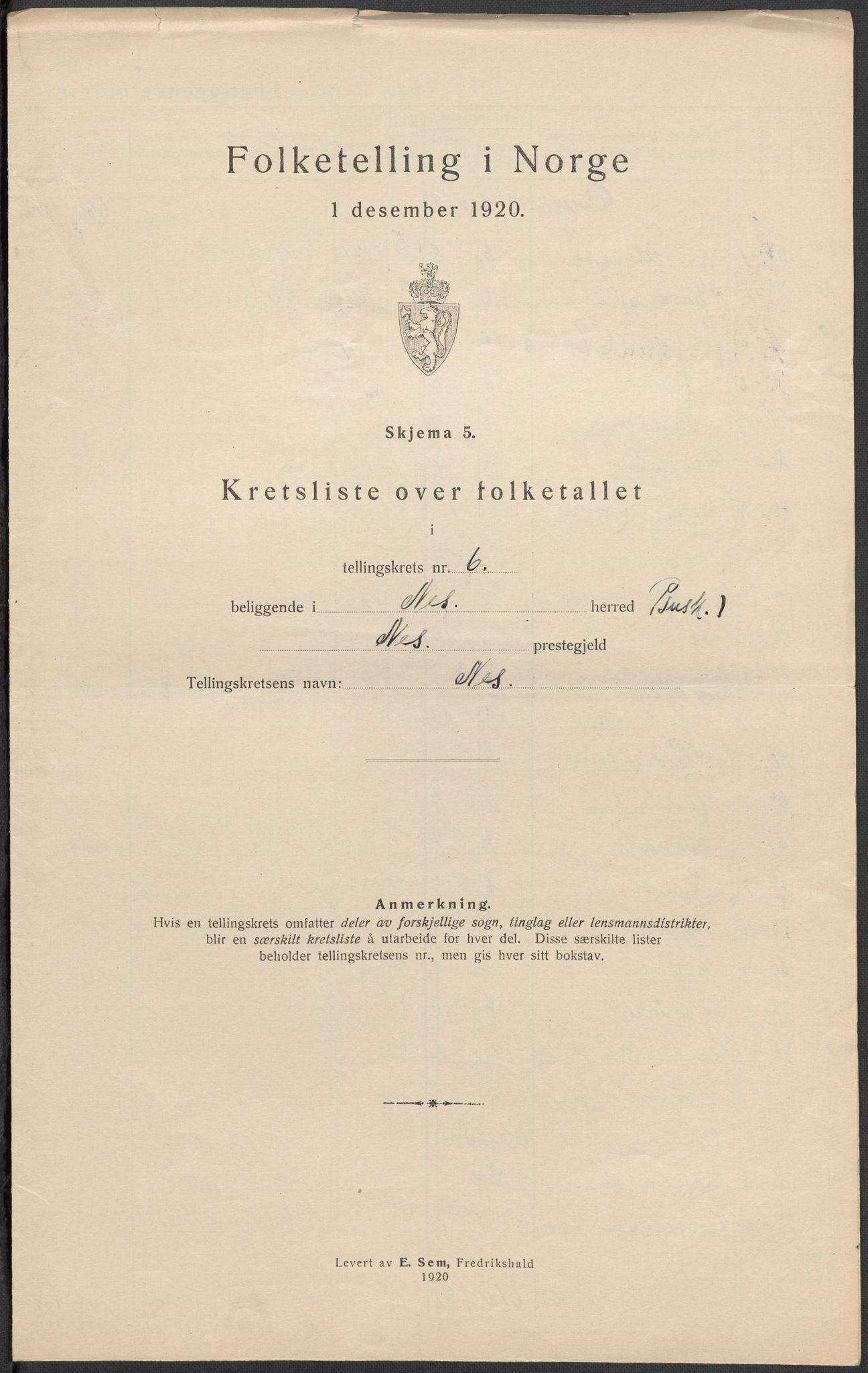 SAKO, 1920 census for Nes (Buskerud), 1920, p. 24