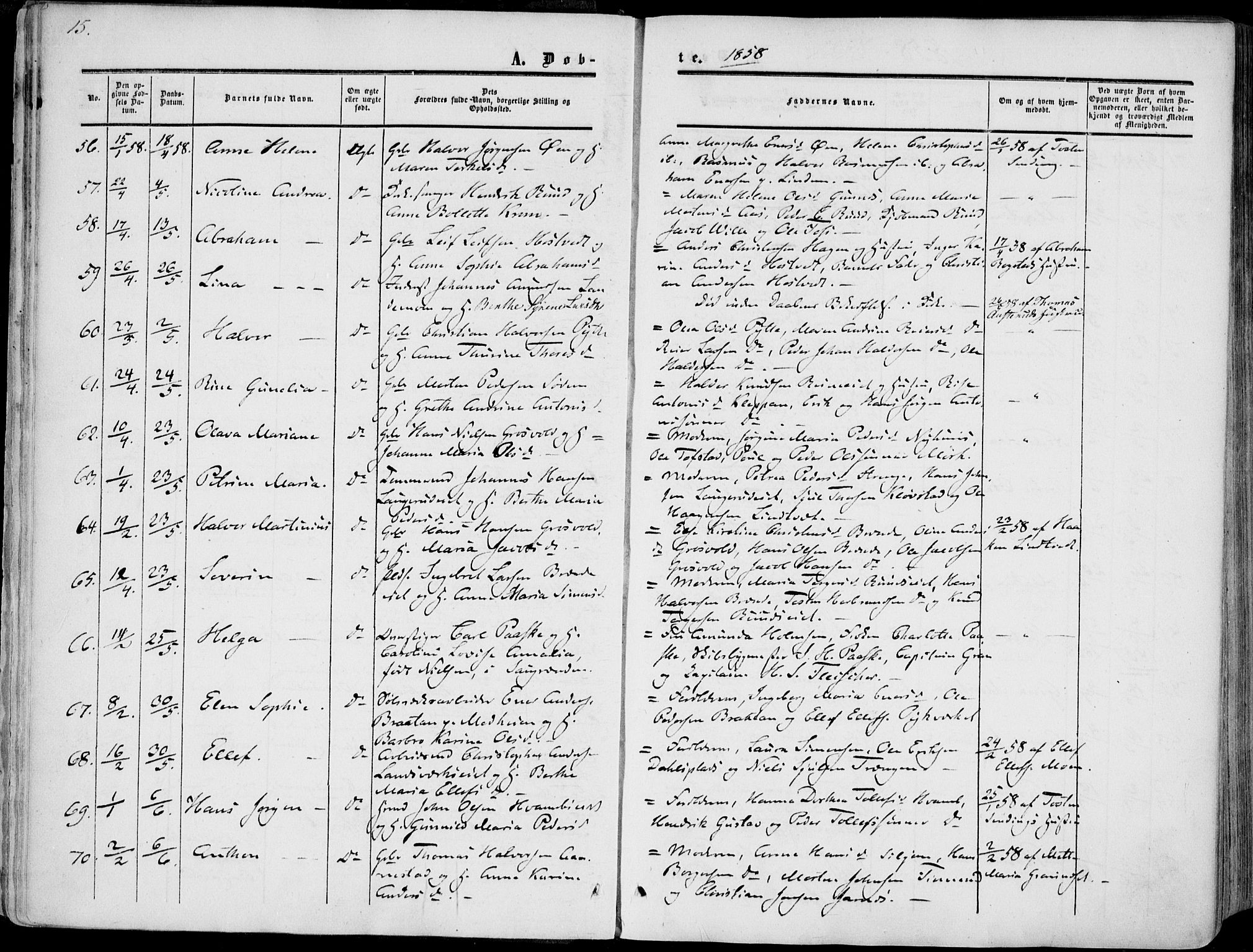 Sandsvær kirkebøker, SAKO/A-244/F/Fa/L0006: Parish register (official) no. I 6, 1857-1868, p. 15