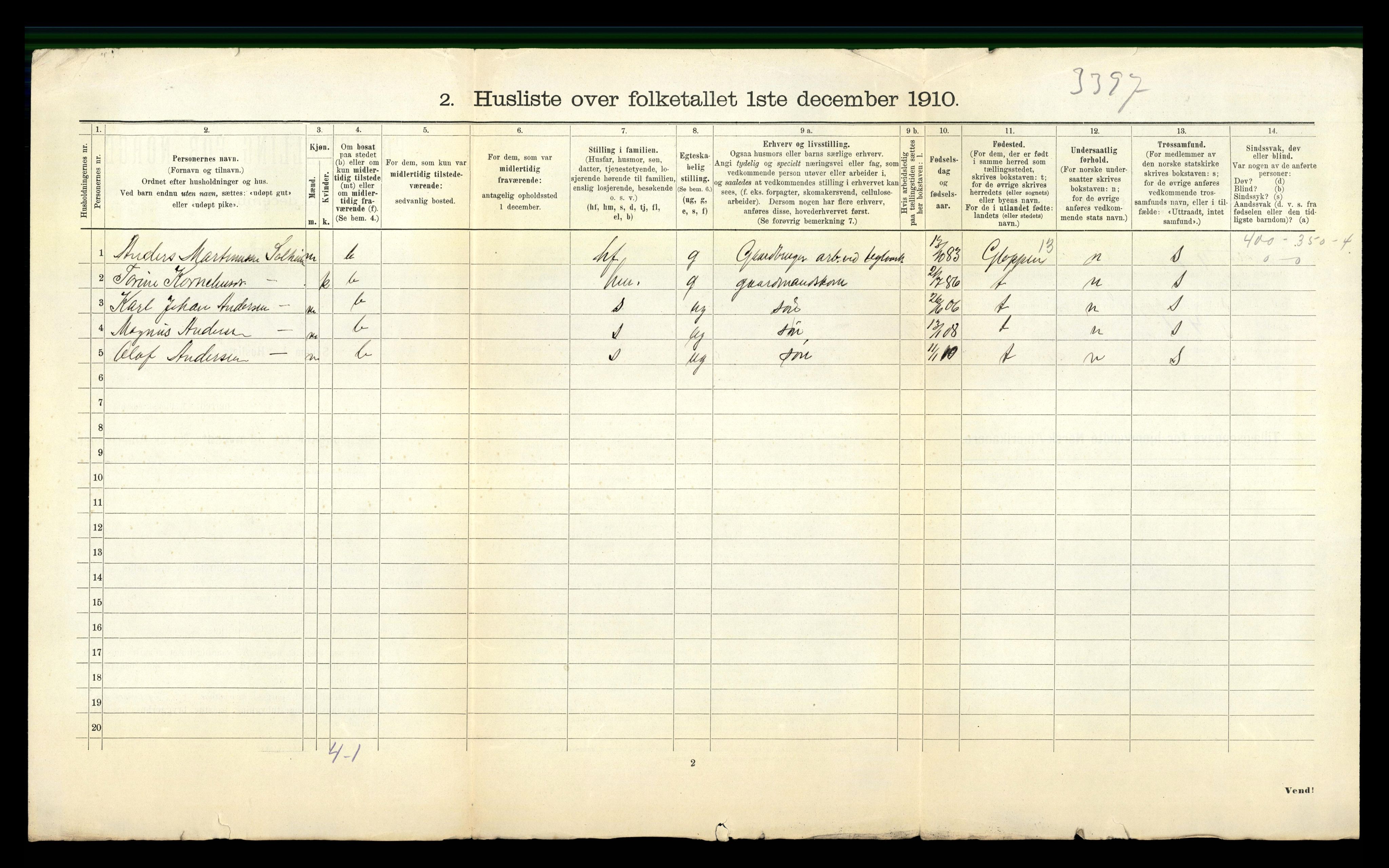 RA, 1910 census for Breim, 1910, p. 187