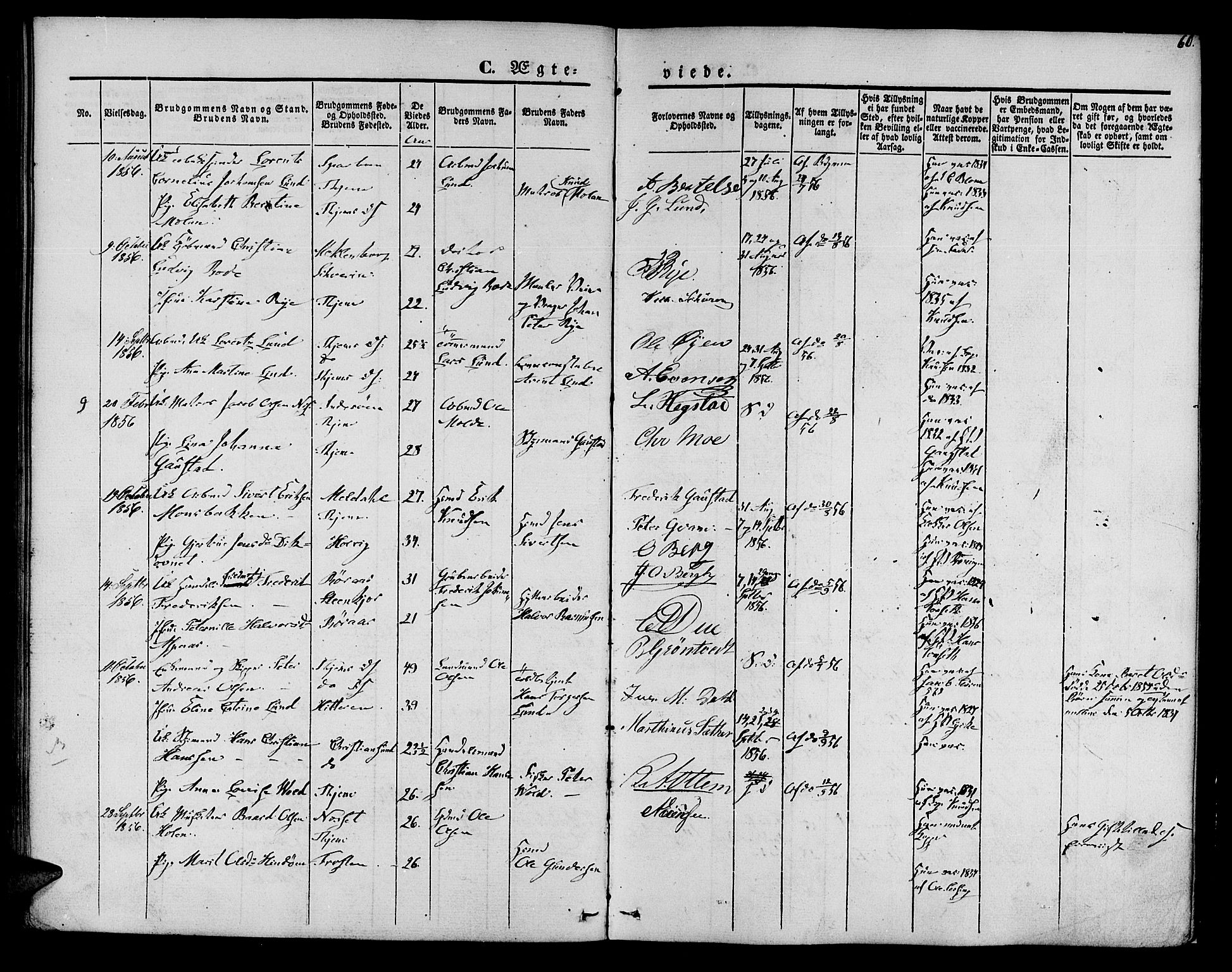 Ministerialprotokoller, klokkerbøker og fødselsregistre - Sør-Trøndelag, SAT/A-1456/602/L0111: Parish register (official) no. 602A09, 1844-1867, p. 60