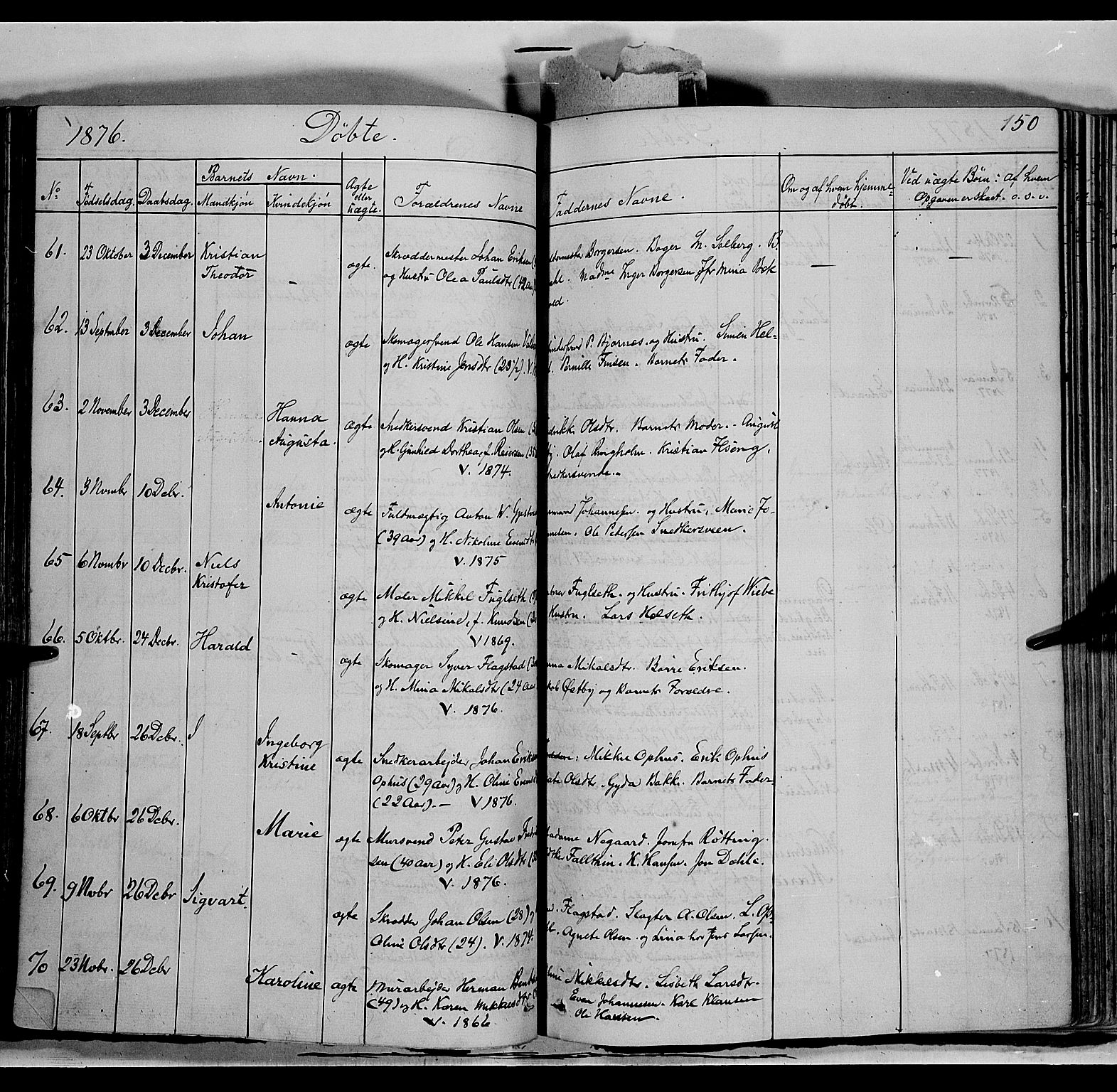 Vang prestekontor, Hedmark, AV/SAH-PREST-008/H/Ha/Haa/L0011: Parish register (official) no. 11, 1852-1877, p. 150