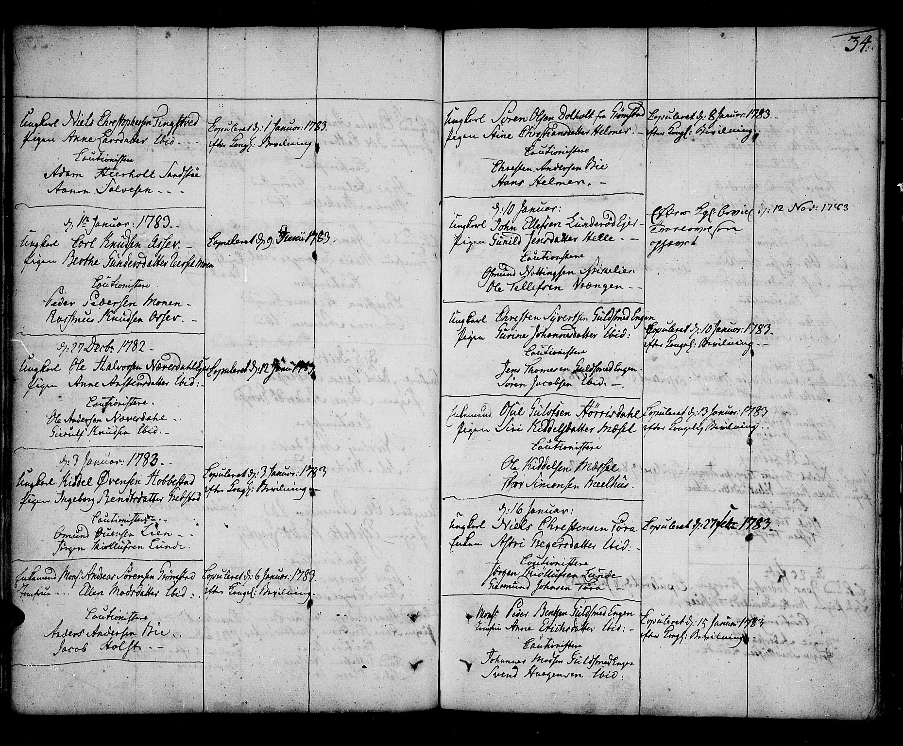 Øyestad sokneprestkontor, SAK/1111-0049/F/Fa/L0009: Parish register (official) no. A 9, 1778-1808, p. 34