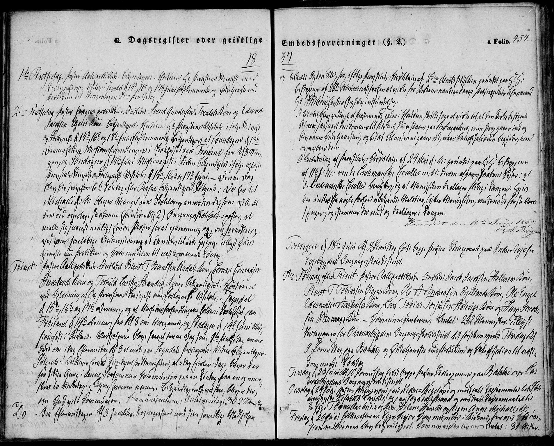 Sokndal sokneprestkontor, SAST/A-101808: Parish register (official) no. A 8.2, 1842-1857, p. 454