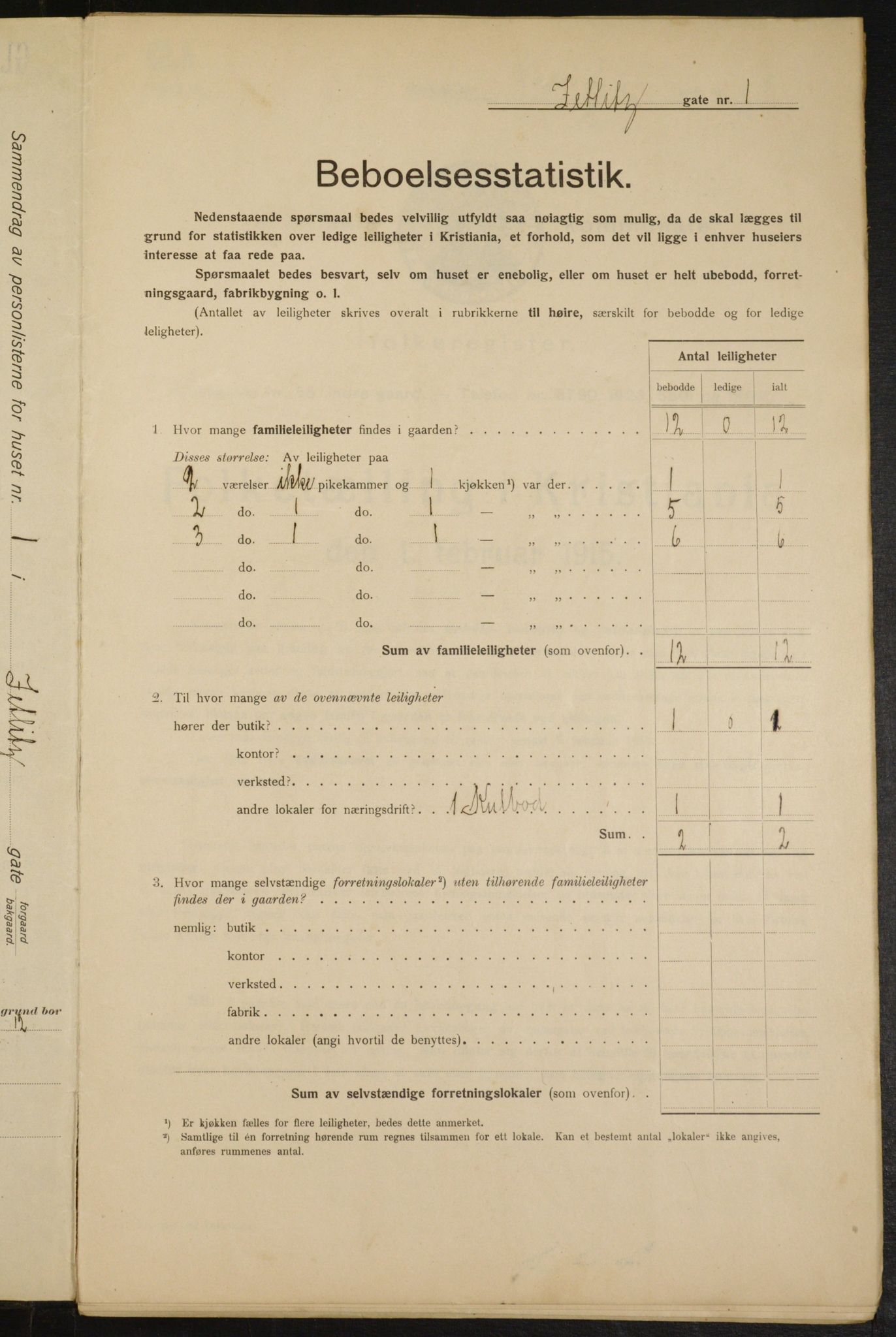 OBA, Municipal Census 1915 for Kristiania, 1915, p. 129177