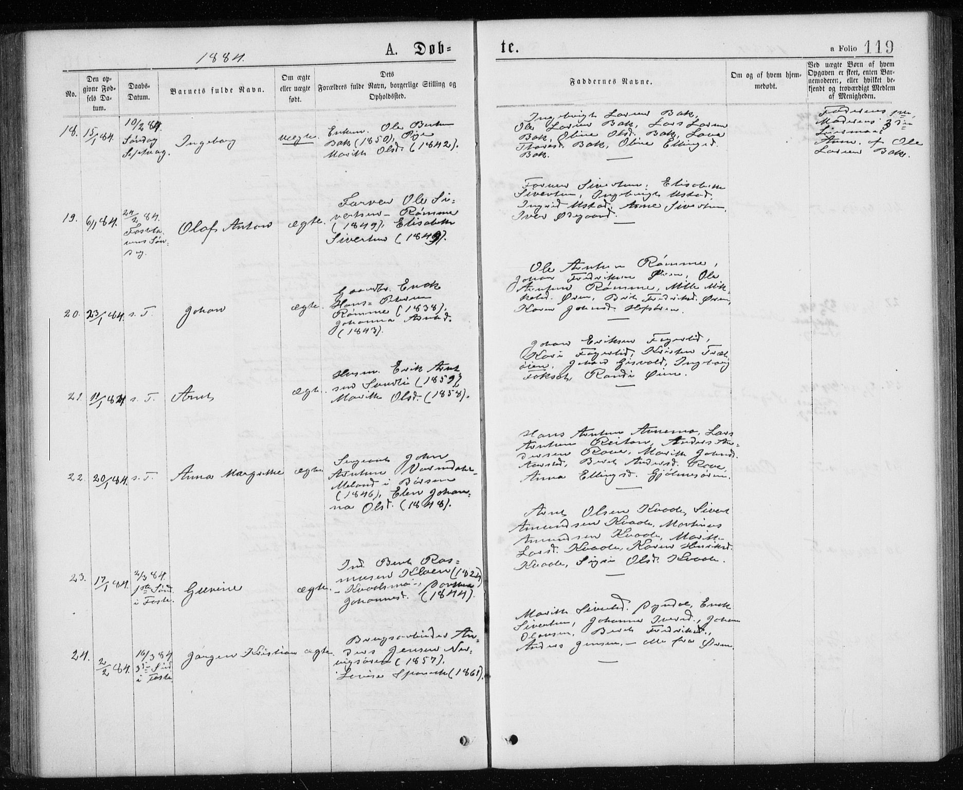 Ministerialprotokoller, klokkerbøker og fødselsregistre - Sør-Trøndelag, AV/SAT-A-1456/668/L0817: Parish register (copy) no. 668C06, 1873-1884, p. 119