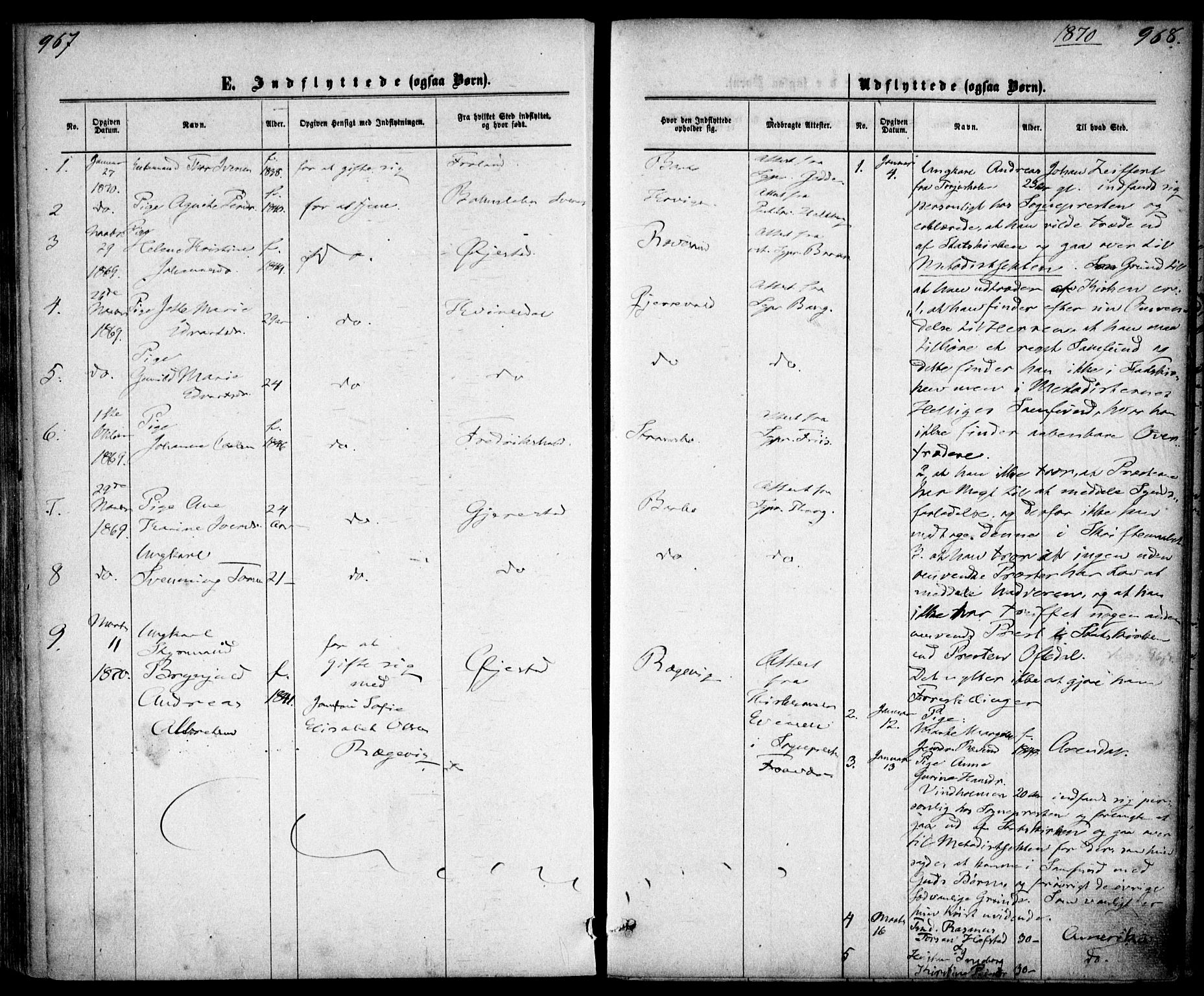 Tromøy sokneprestkontor, SAK/1111-0041/F/Fa/L0008: Parish register (official) no. A 8, 1870-1877, p. 967-968