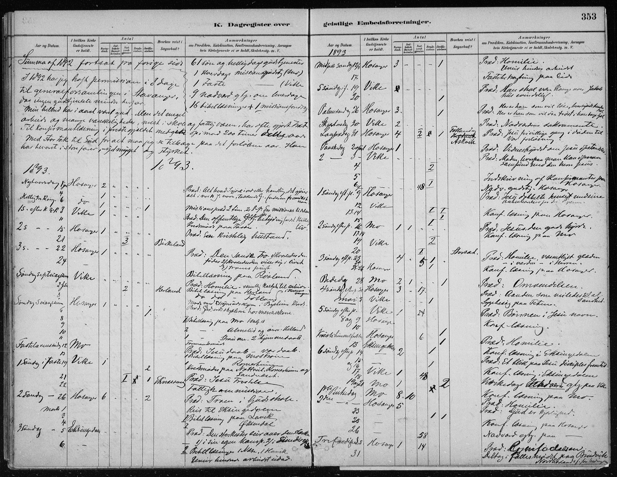 Hosanger sokneprestembete, AV/SAB-A-75801/H/Haa: Parish register (official) no. B  1, 1880-1896, p. 353