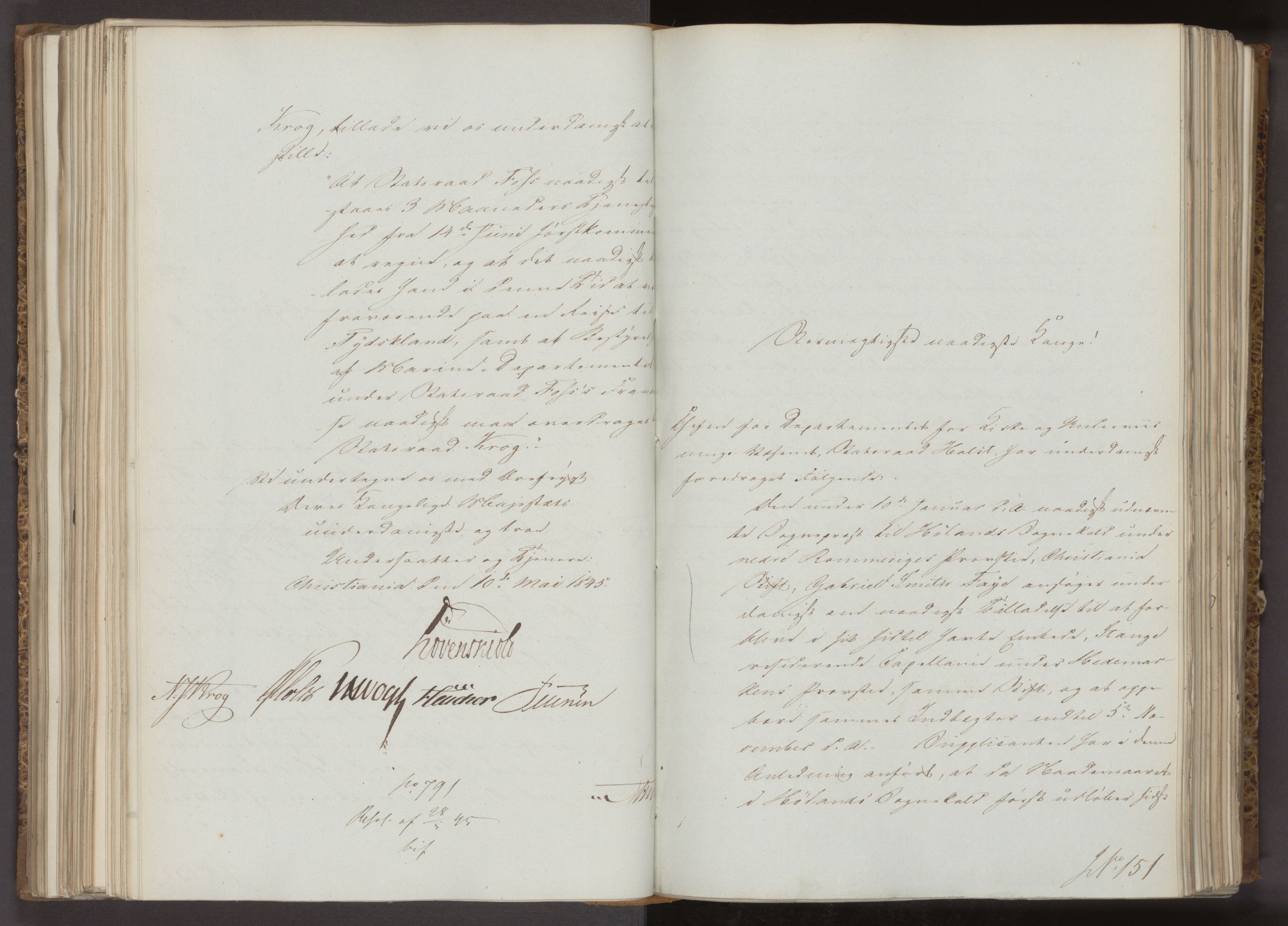 Statsrådsavdelingen i Stockholm, AV/RA-S-1003/D/Da/L0216: Regjeringsinnstillinger nr. 90-322, 1845