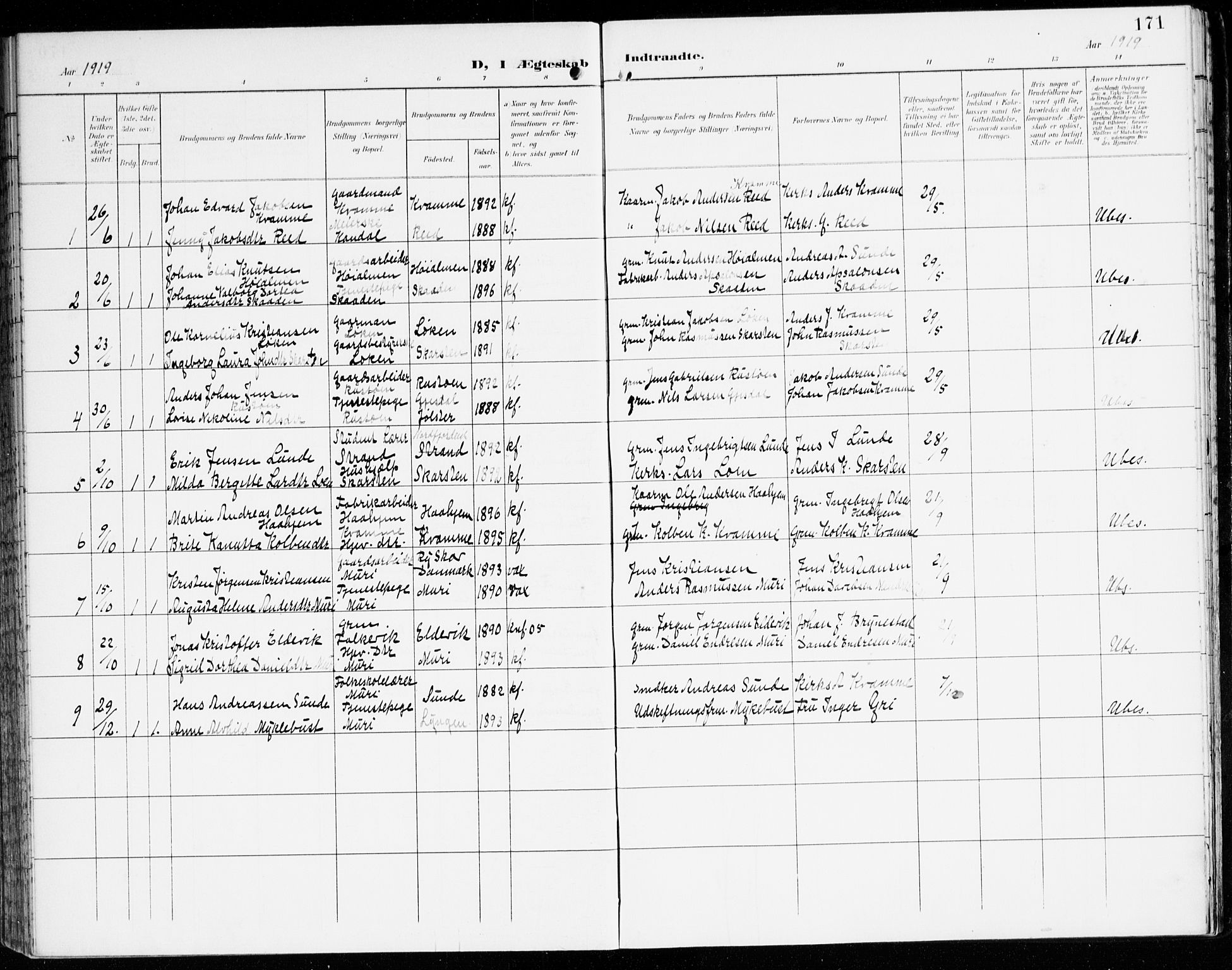 Innvik sokneprestembete, AV/SAB-A-80501: Parish register (official) no. C 2, 1900-1920, p. 171