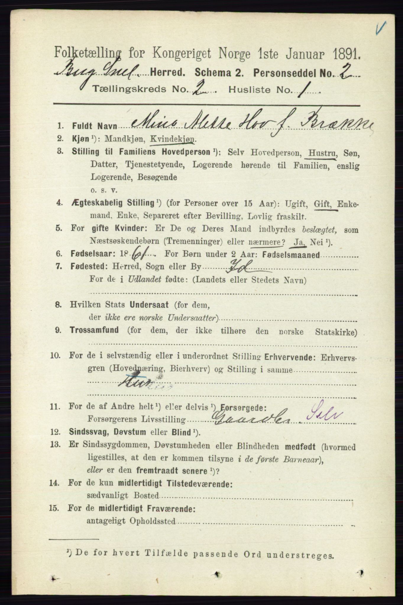 RA, 1891 census for 0116 Berg, 1891, p. 963