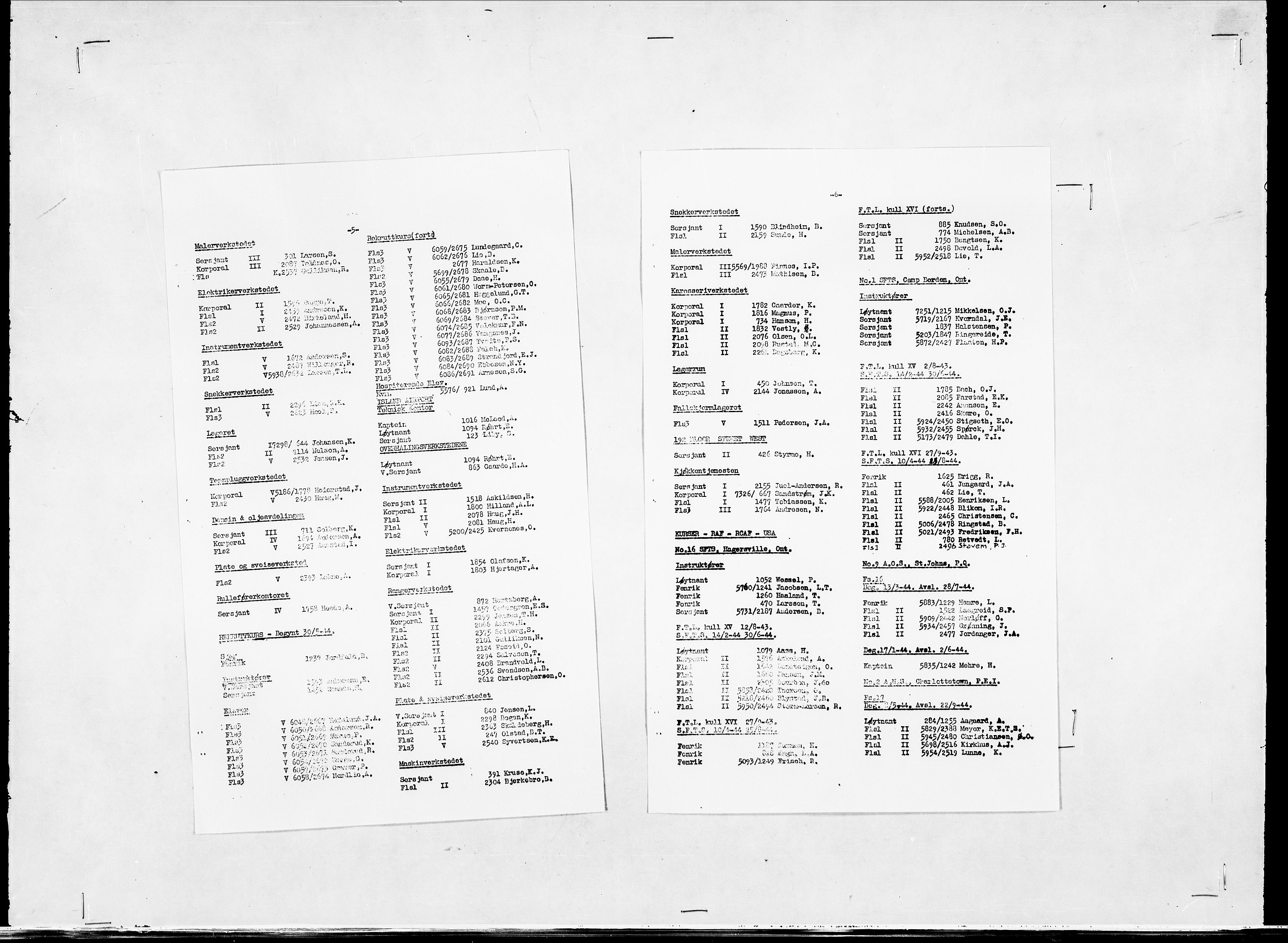 Forsvaret, Flyvåpnenes treningsleir 1940-1945, AV/RA-RAFA-3974/V/L0038: Ekspedisjonskontoret. 8. Personellkontoret, 1940-1945