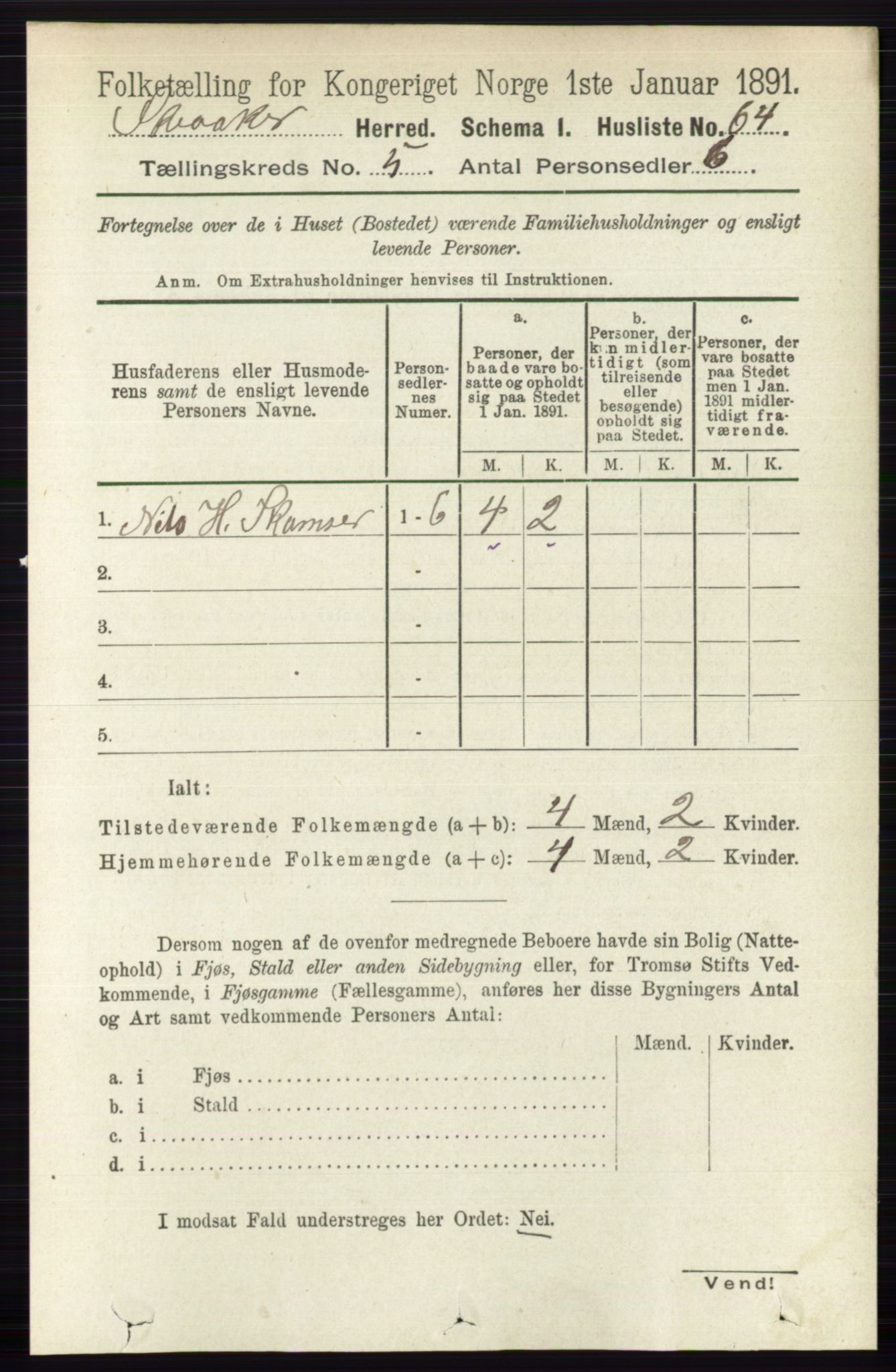 RA, 1891 census for 0513 Skjåk, 1891, p. 1608