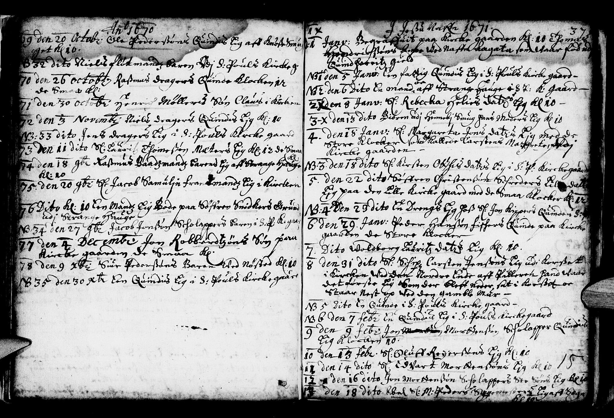 Nykirken Sokneprestembete, SAB/A-77101/H/Haa/L0001: Parish register (official) no. A 1, 1668-1820, p. 15