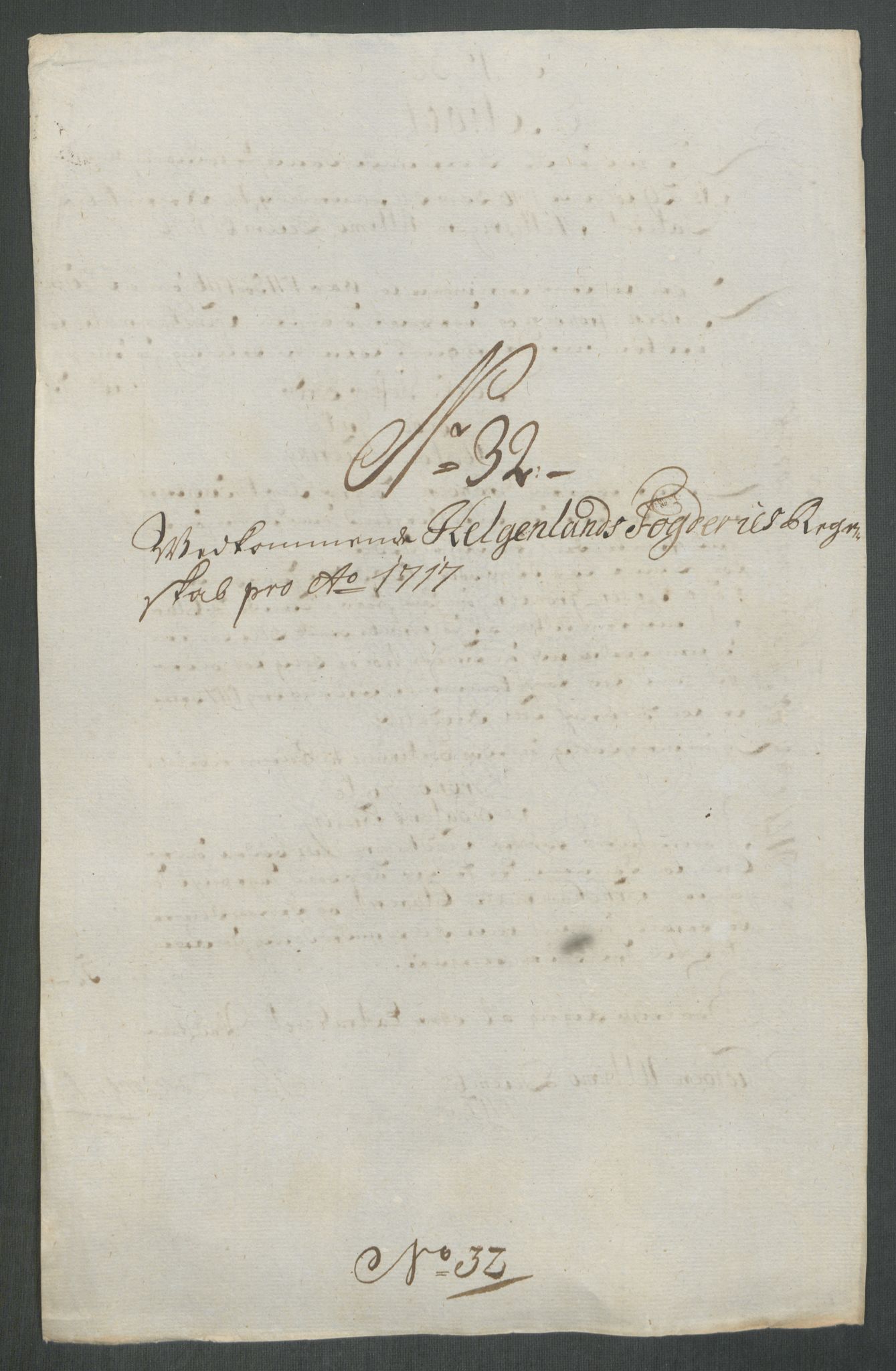 Rentekammeret inntil 1814, Reviderte regnskaper, Fogderegnskap, AV/RA-EA-4092/R65/L4515: Fogderegnskap Helgeland, 1717, p. 284