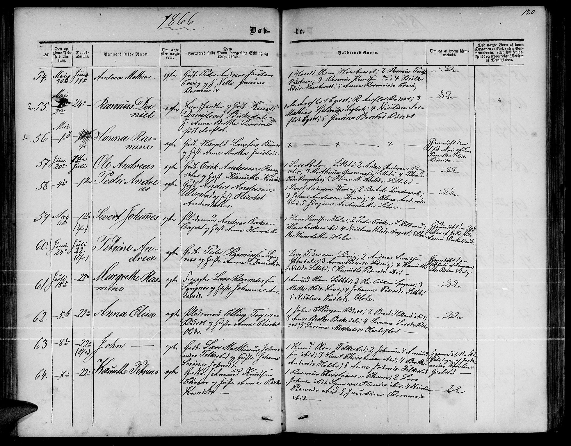 Ministerialprotokoller, klokkerbøker og fødselsregistre - Møre og Romsdal, SAT/A-1454/511/L0157: Parish register (copy) no. 511C03, 1864-1884, p. 120