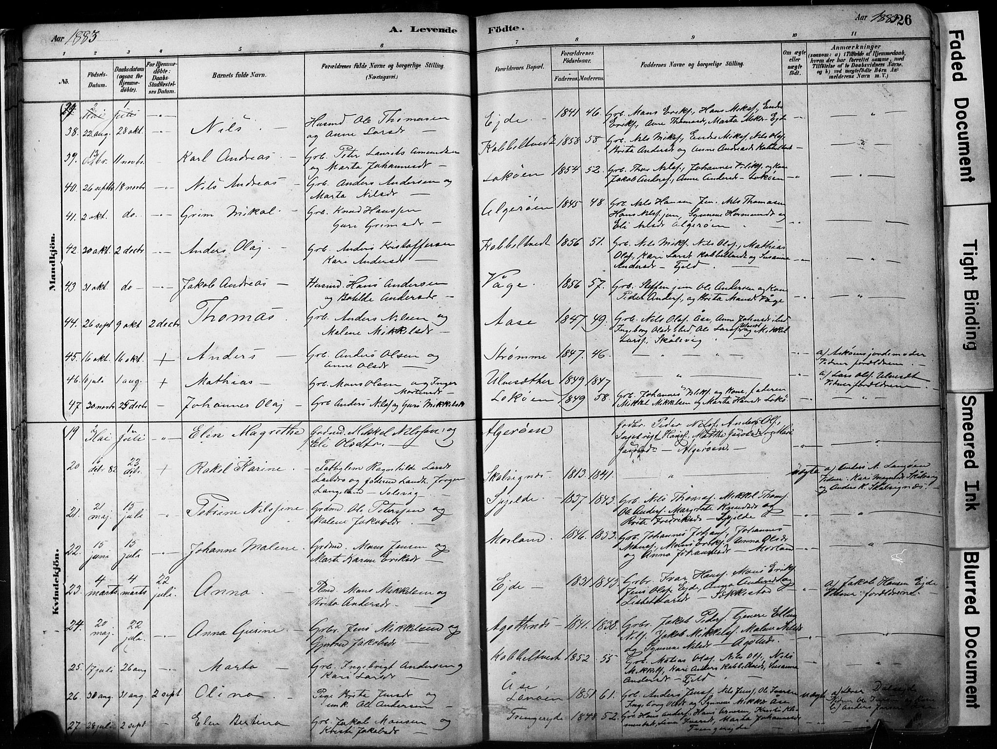 Fjell sokneprestembete, SAB/A-75301/H/Hab: Parish register (copy) no. A 4, 1880-1899, p. 26