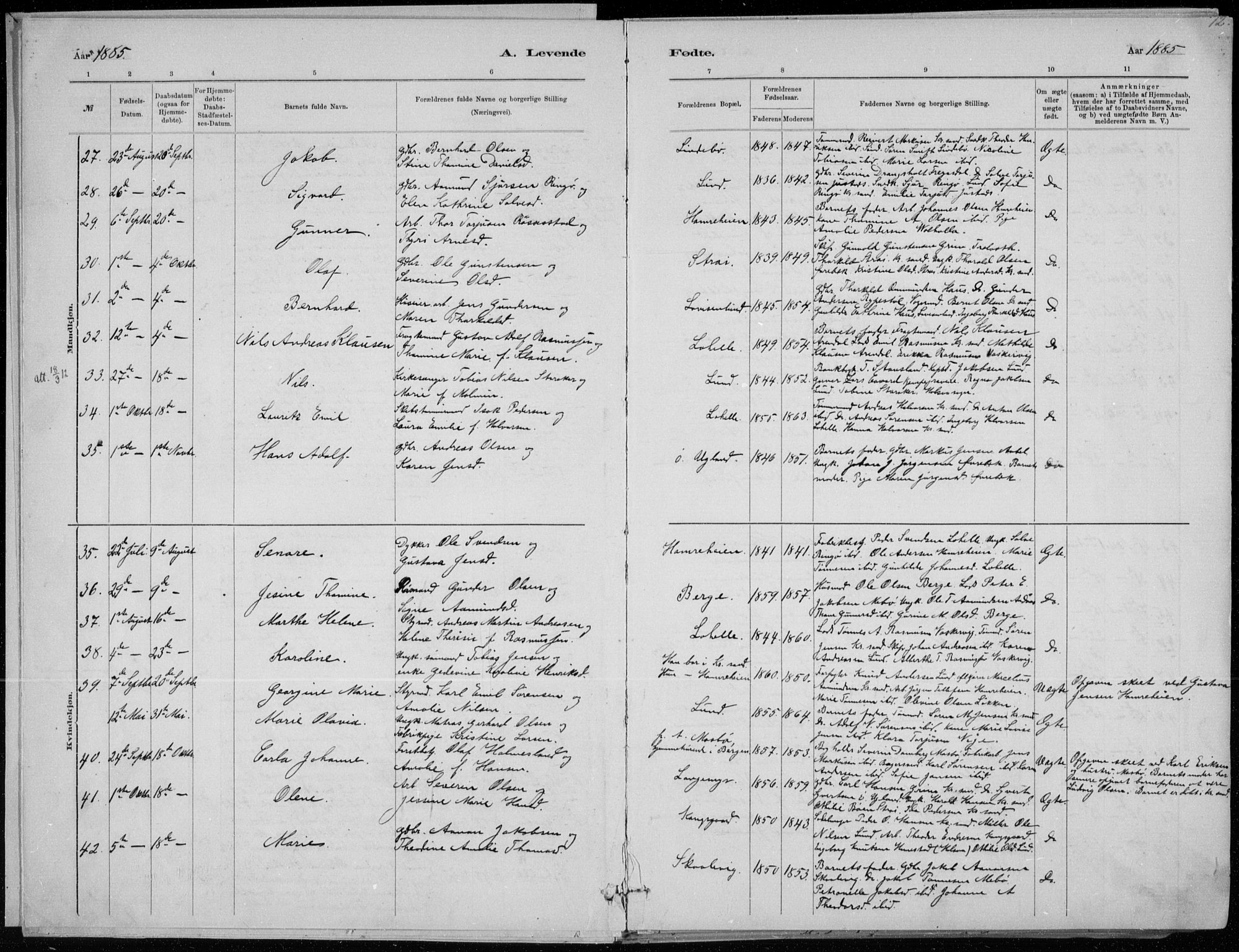 Oddernes sokneprestkontor, SAK/1111-0033/F/Fa/Faa/L0009: Parish register (official) no. A 9, 1884-1896, p. 12