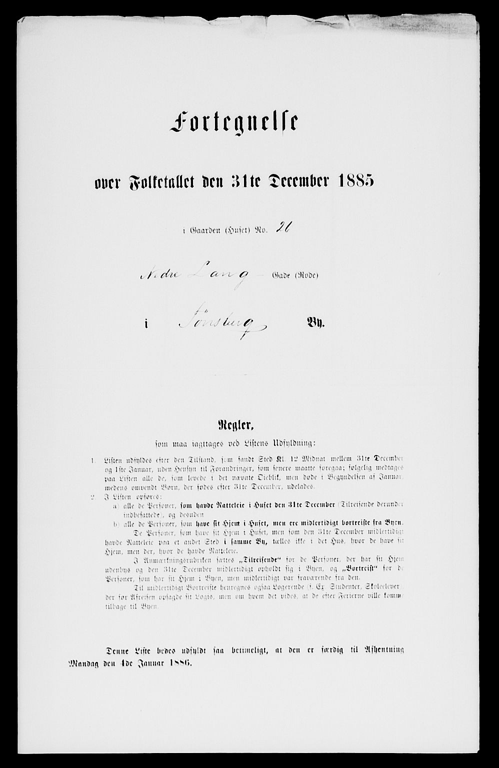 SAKO, 1885 census for 0705 Tønsberg, 1885, p. 61