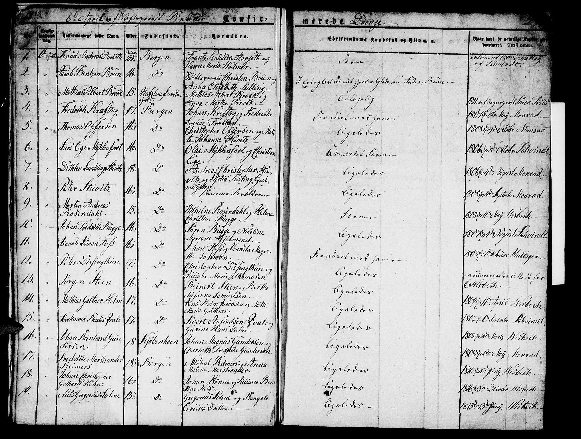 Domkirken sokneprestembete, SAB/A-74801/H/Hab/L0002: Parish register (copy) no. A 2, 1821-1839, p. 297